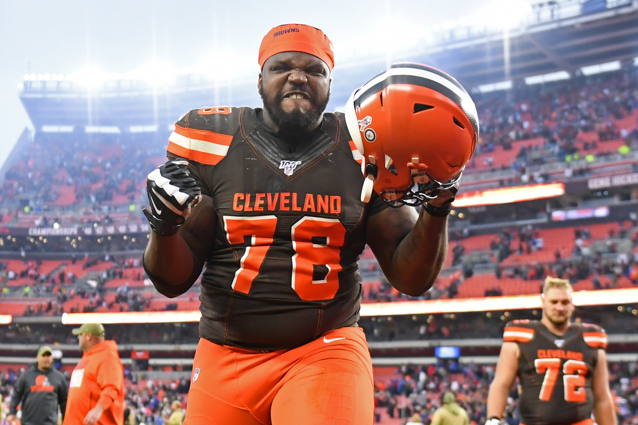 Cleveland Browns offensive lineman Greg Robinson in 2019.
