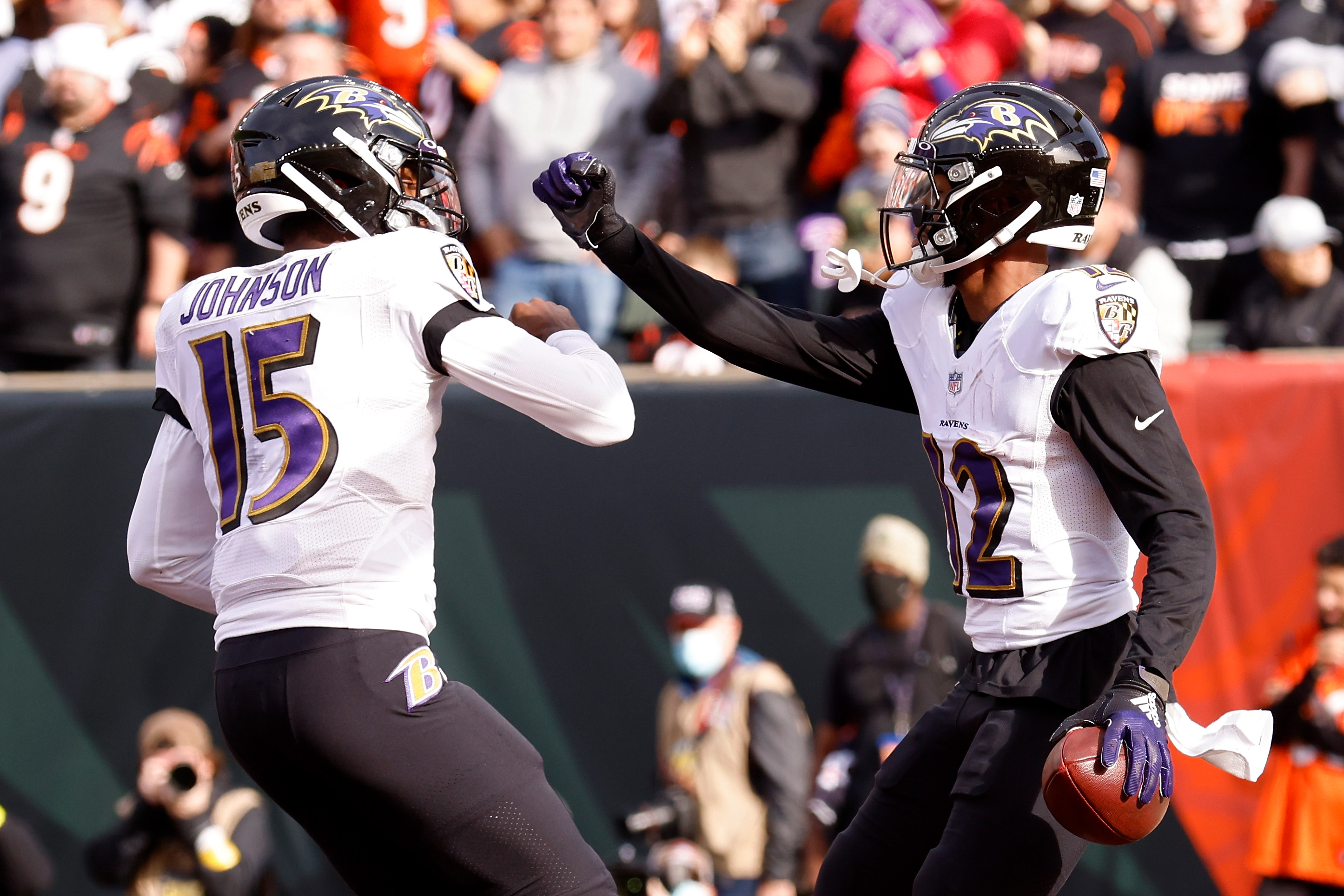 Josh Johnson threw two touchdown passes in his cameo with Baltimore Sunday