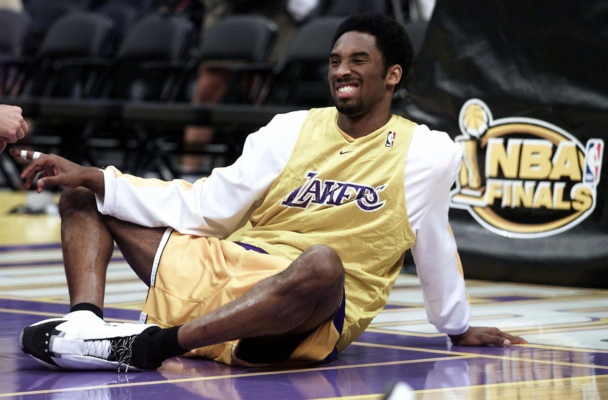 Los Angeles Lakers legend Kobe Bryant before NBA Finals practice in 2000.