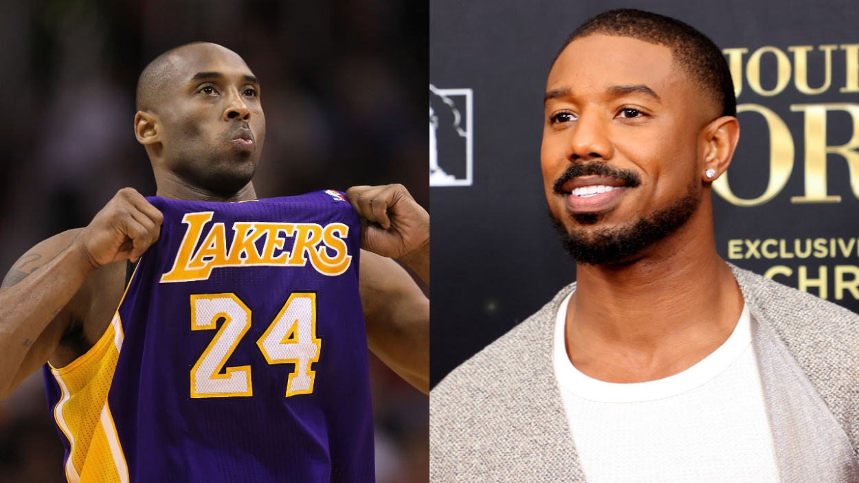 Kobe Intense Focus Once in Him Ignoring Actor Michael B. Jordan: 'I'm Still Sitting Here'