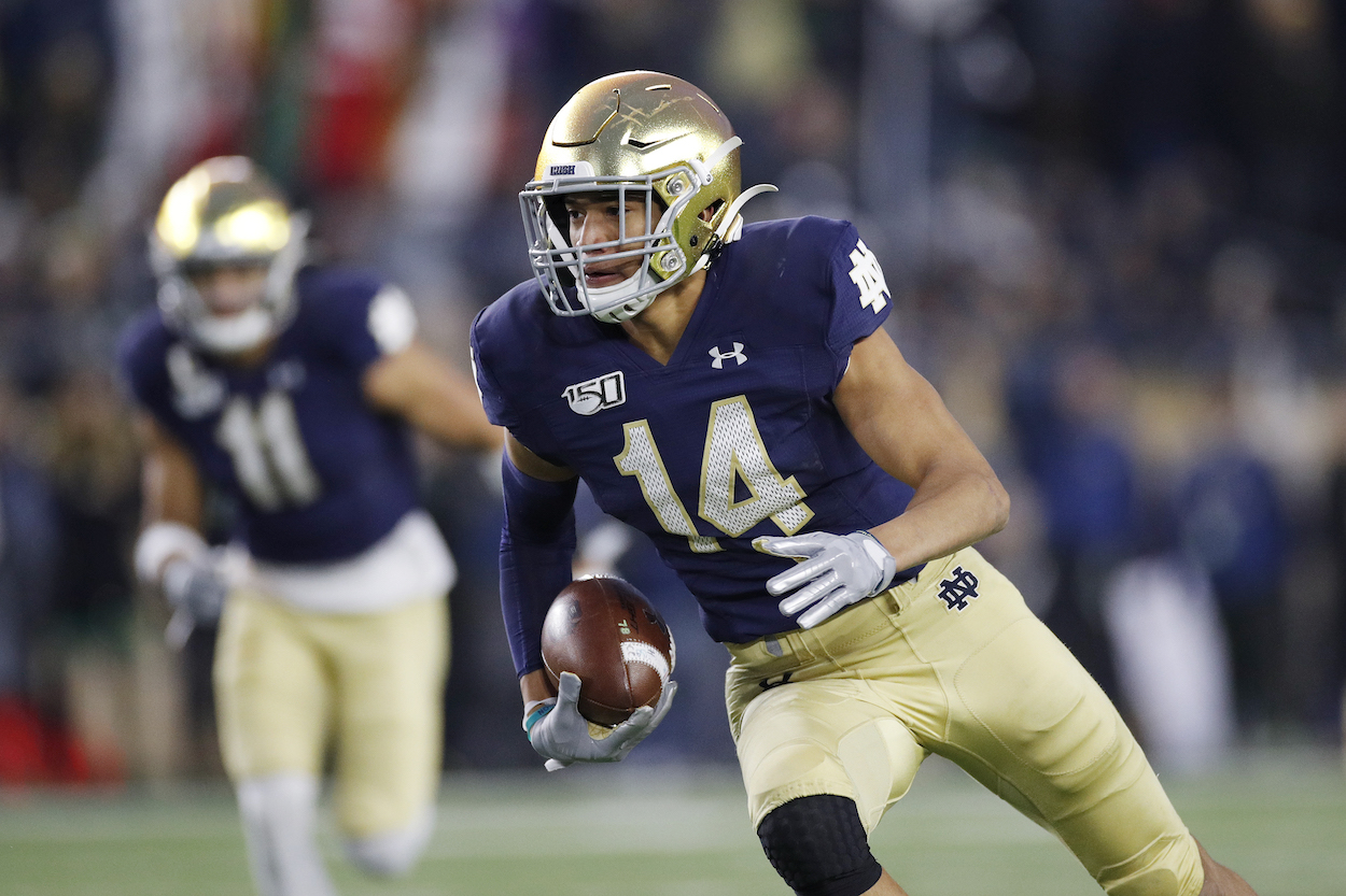 Potential Eagles draft target Kyle Hamilton.