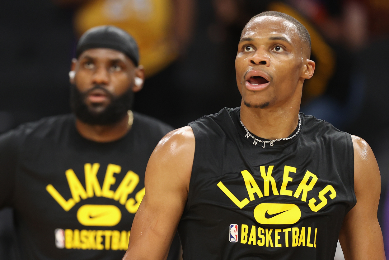 Los Angeles Lakers stars LeBron James and Russell Westbrook.