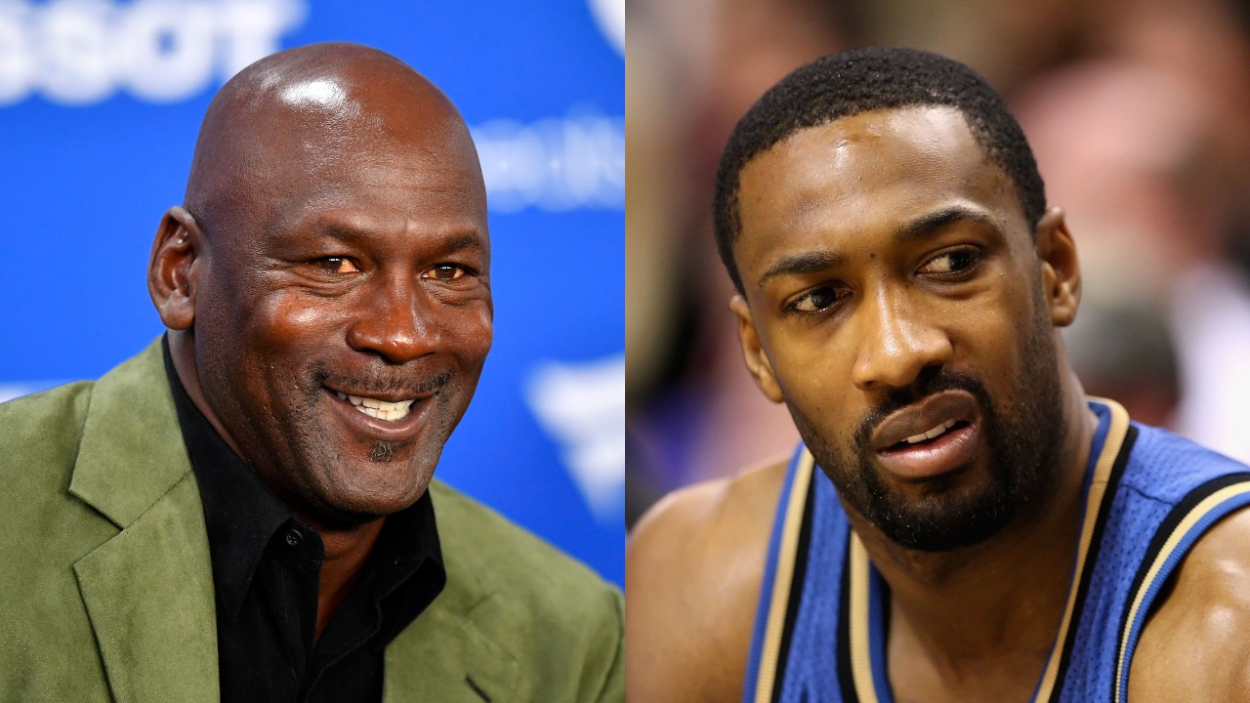 NBA legend Michael Jordan and former Wizards start Gilbert Arenas.