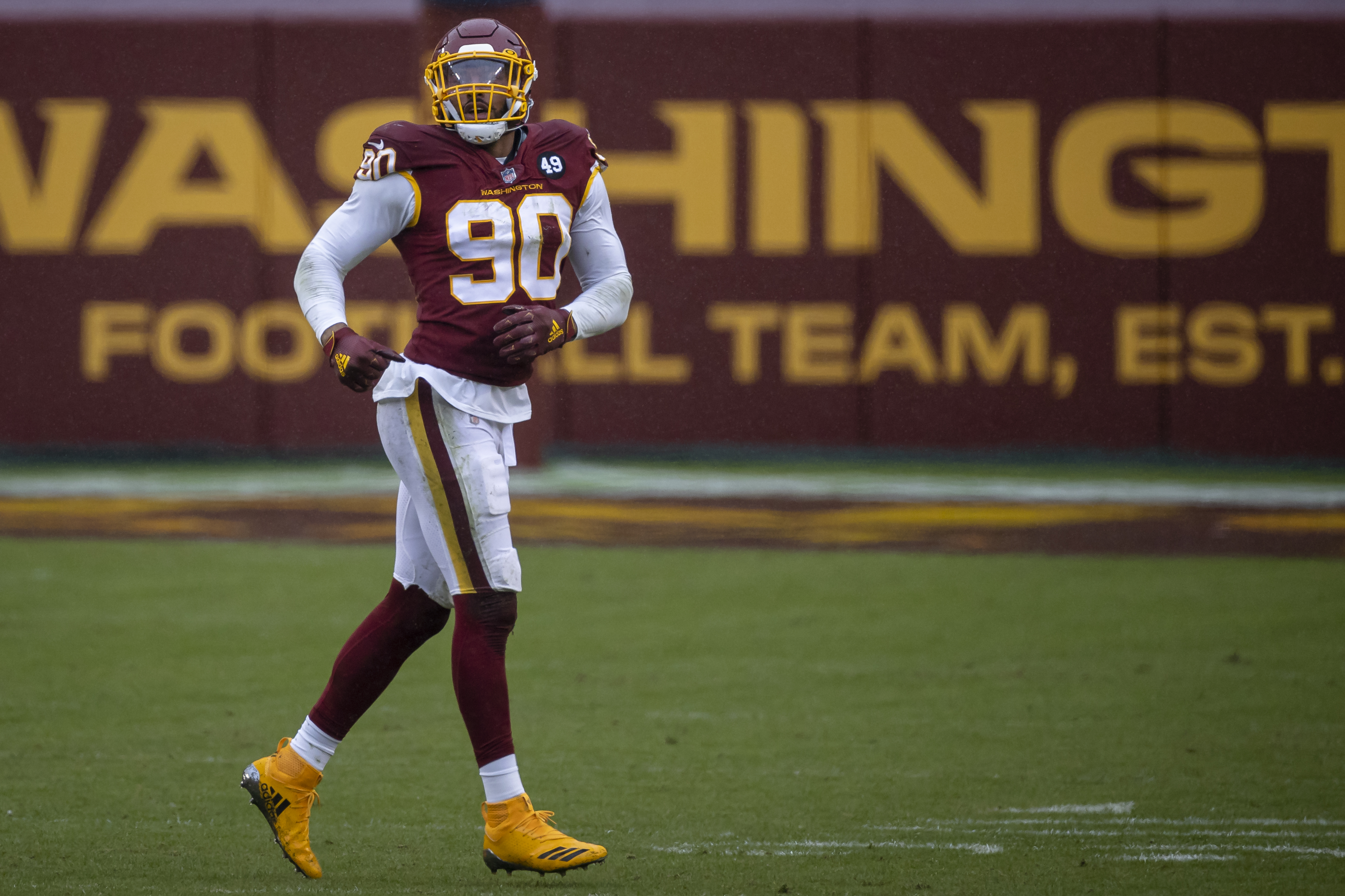 Washington Football Team defensive end Montez Sweat in action against the Cowboys