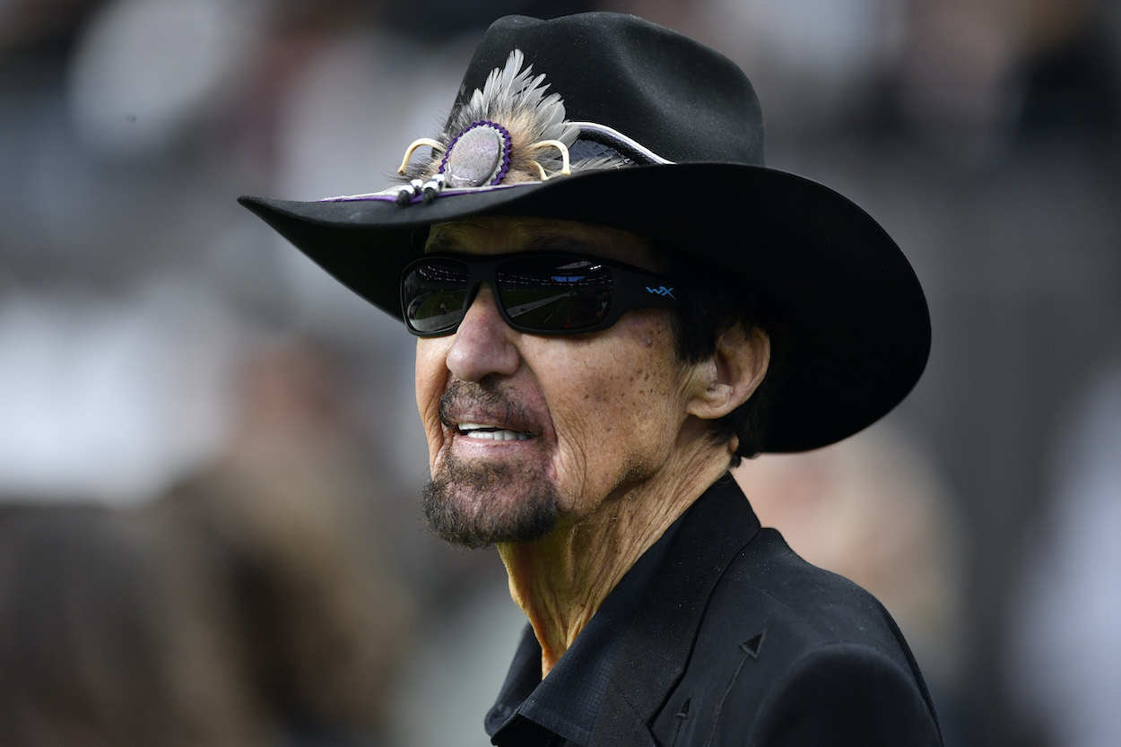 Richard Petty stands on sidelines