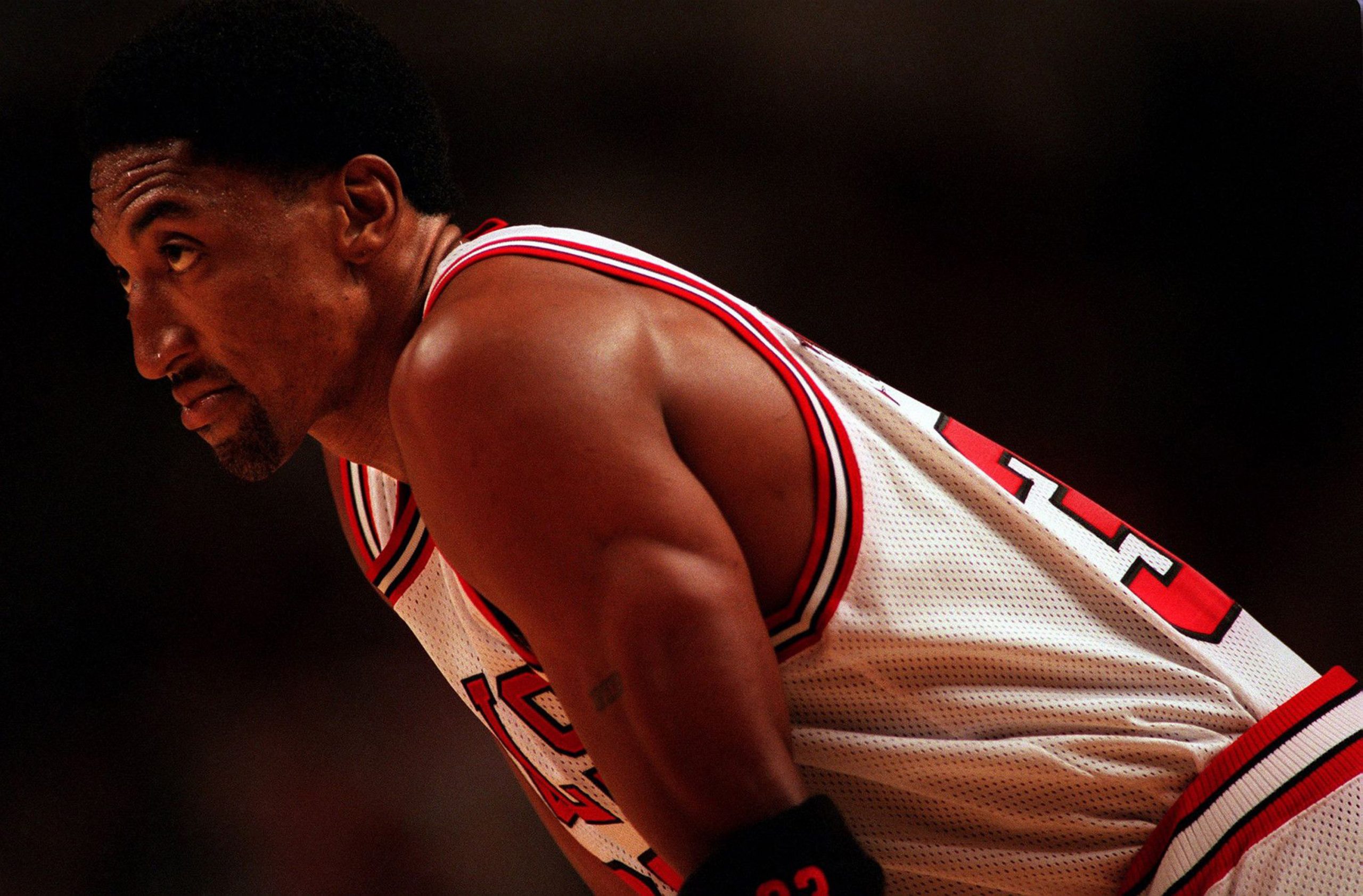 Scottie Pippen of the Chicago Bulls during a game on Feb. 15, 1998.