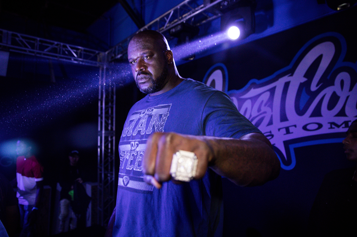 Shaquille O'Neal shows off his Hall Of Fame ring.