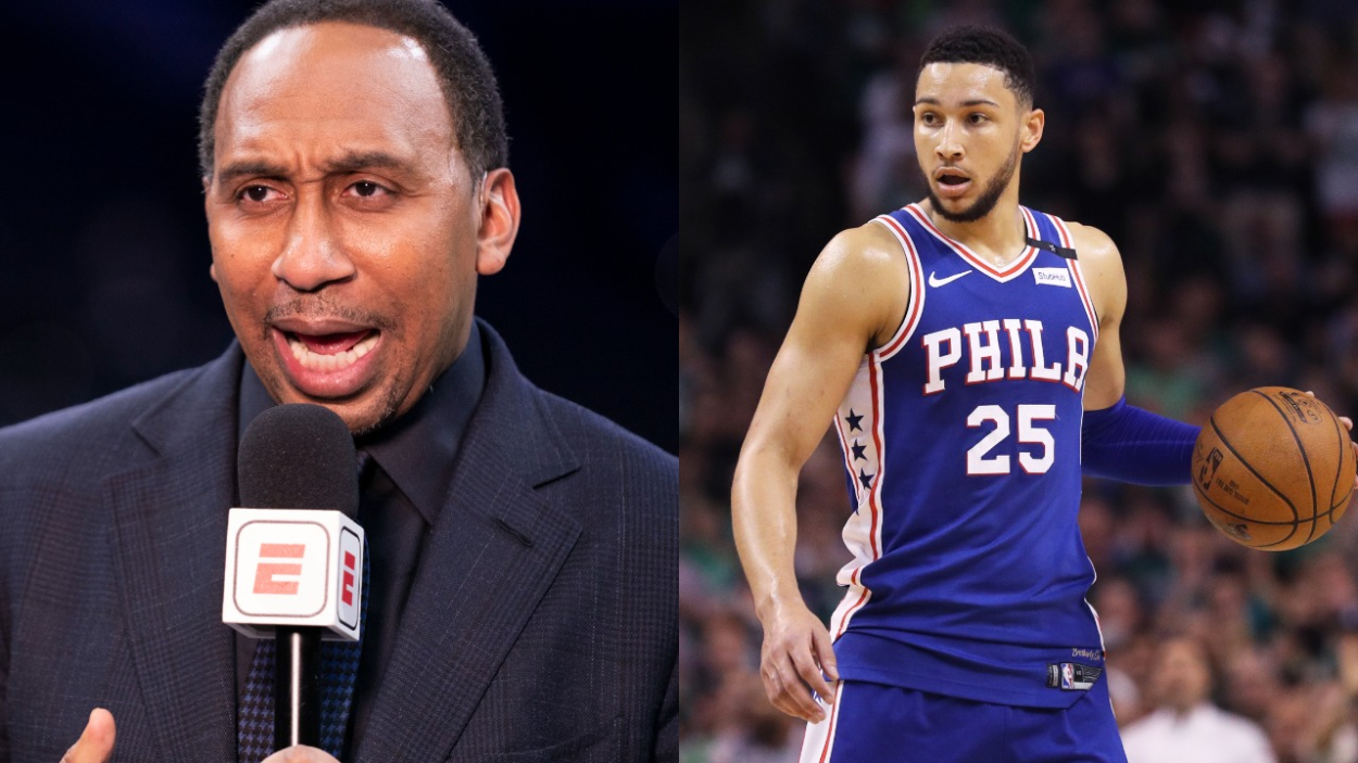 ESPN's Stephen A. Smith and Philadelphia 76ers star Ben Simmons. Smith recently discussed an interesting Simmons trade idea.