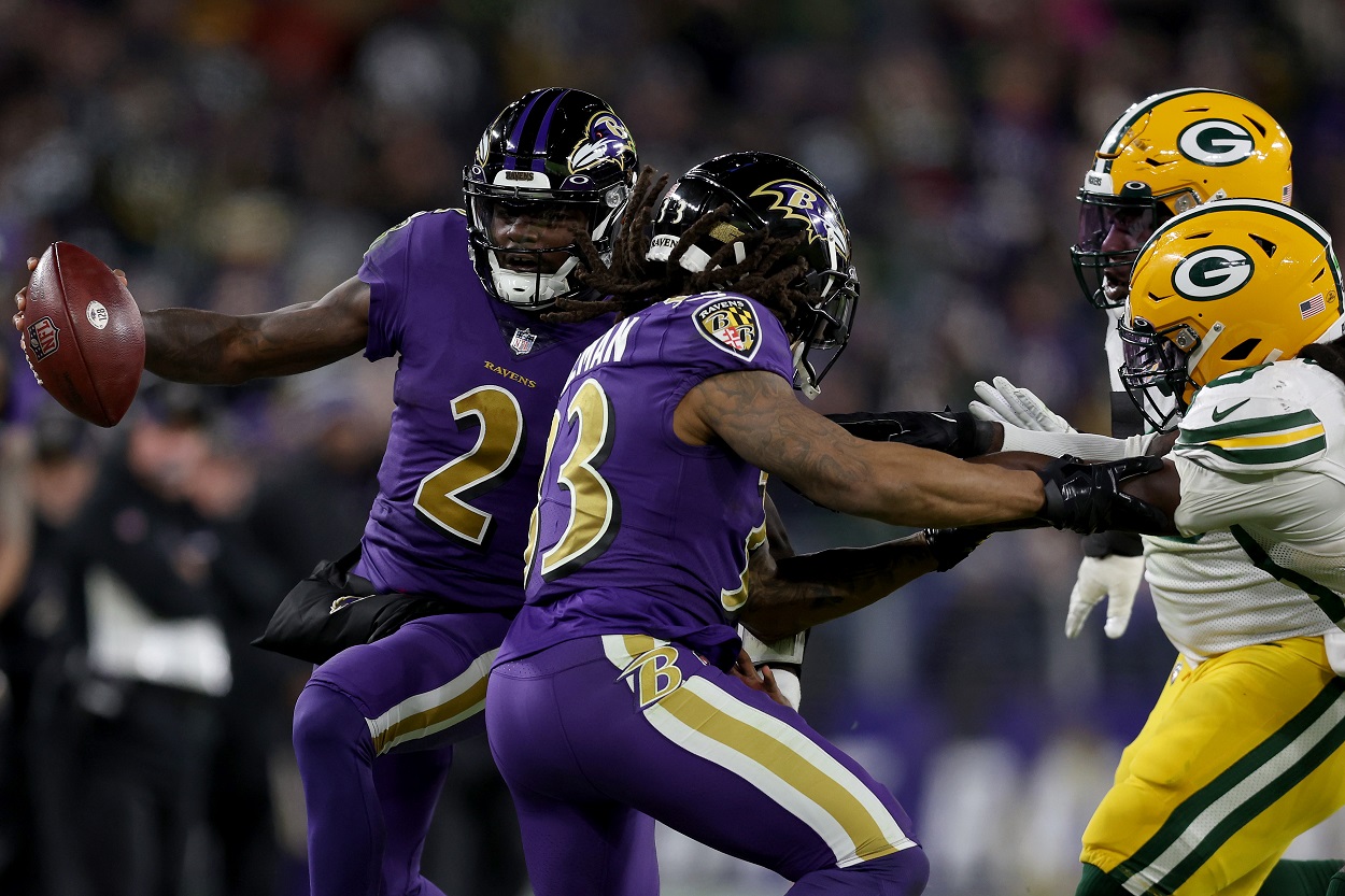 Tyler Huntley runs vs. Green Bay Packers