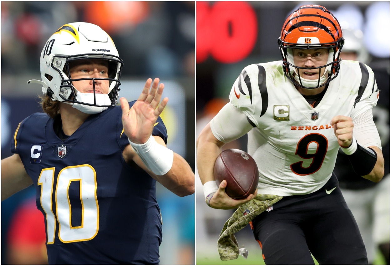 Chargers QB Justin Herbert and Bengals QB Joe Burrow.