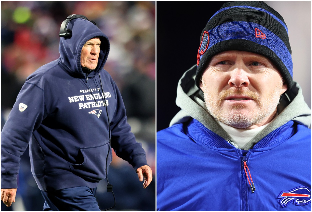 Bills HC Sean McDermott and Patriots HC Bill Belichick.