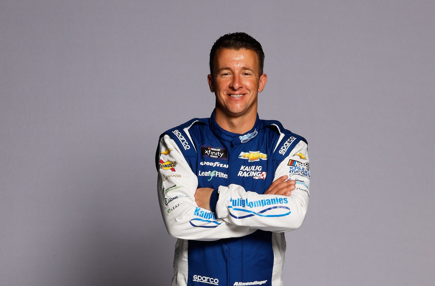 Kaulig Racing driver AJ Allmendinger poses for a photo during NASCAR Production Days at Clutch Studios on Jan. 18, 2022, in Concord, North Carolina. | Chris Graythen/Getty Images