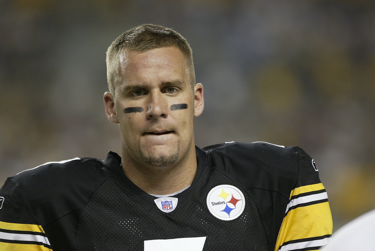 Quarterback Ben Roethlisberger of the Pittsburgh Steelers during the Pittsburgh Steelers 38-3 preseason game win over the Houston Texans on August 21, 2004 at Heinz Field in Pittsburgh, Pennsylvania.