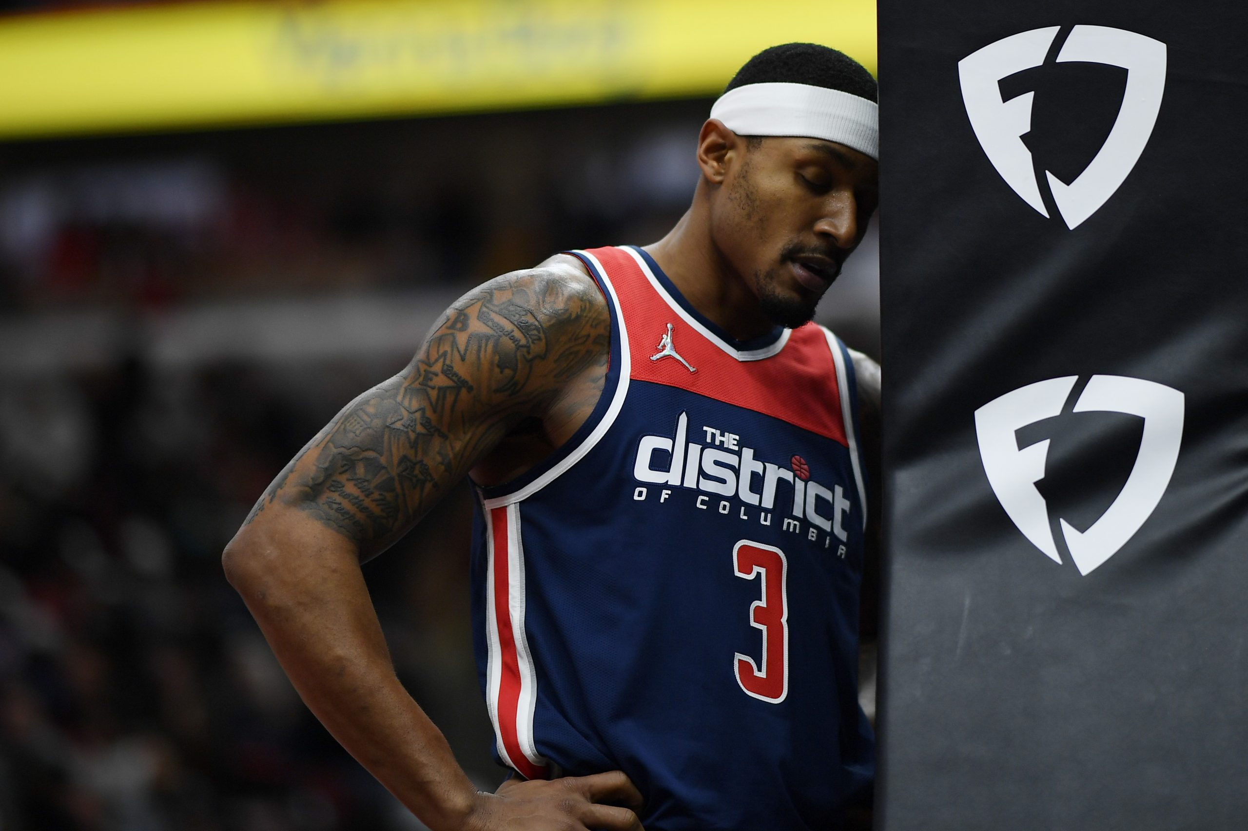 Washington Wizards superstar guard Bradley Beal rests during a recent game against the Chicago Bulls.
