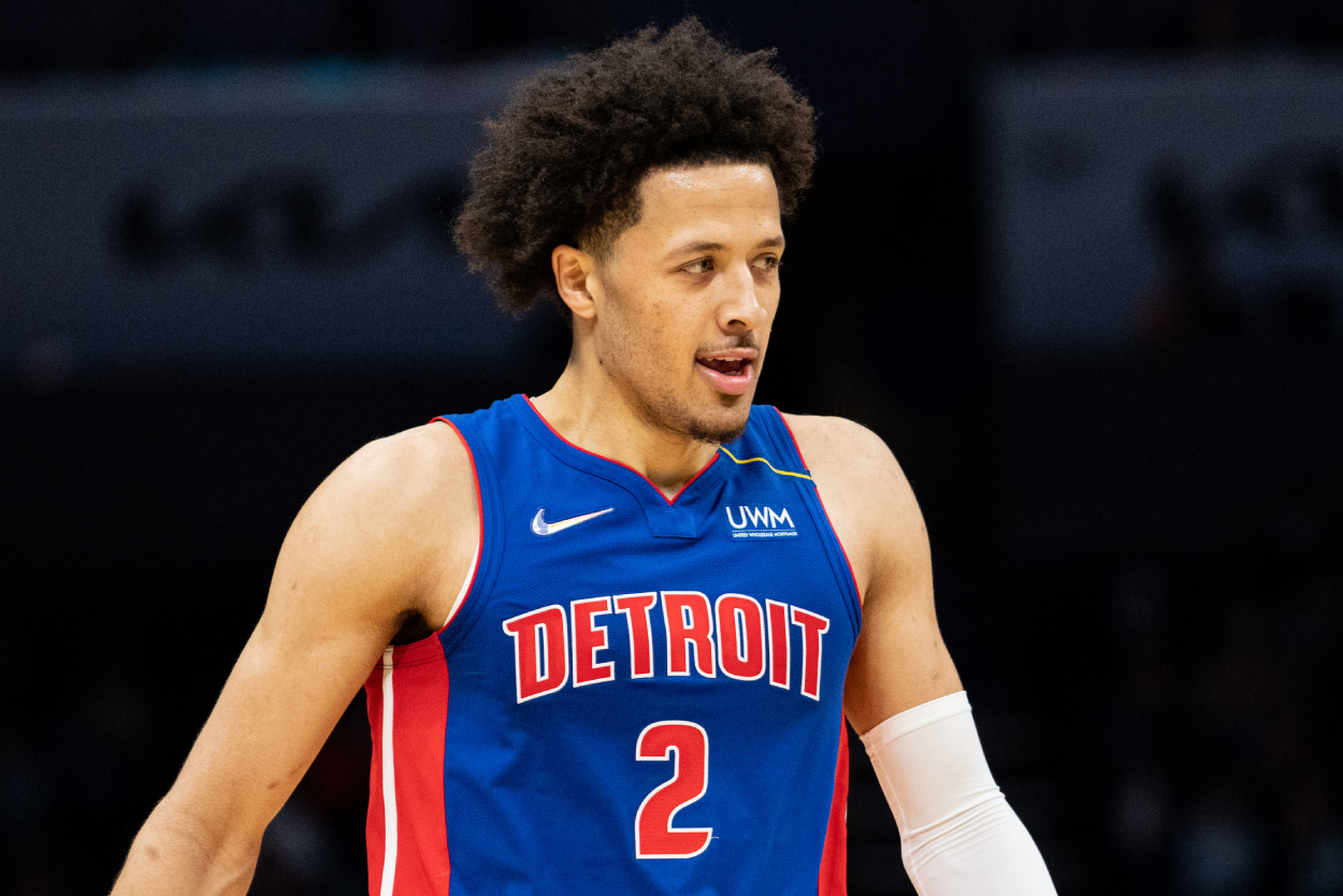 Detroit Pistons guard Cade Cunningham, who is contending for the NBA's Rookie of the Year Award.