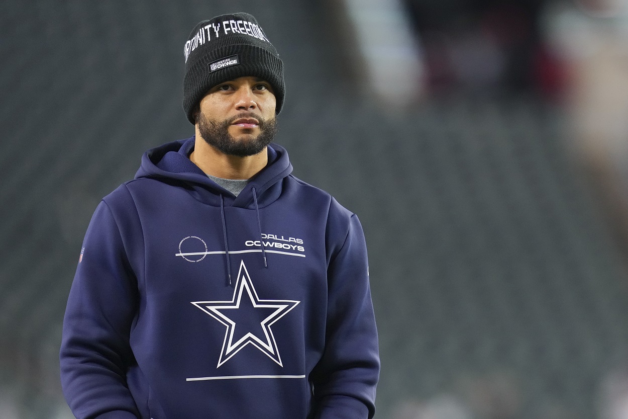Dak Prescott of the Dallas Cowboys is focused