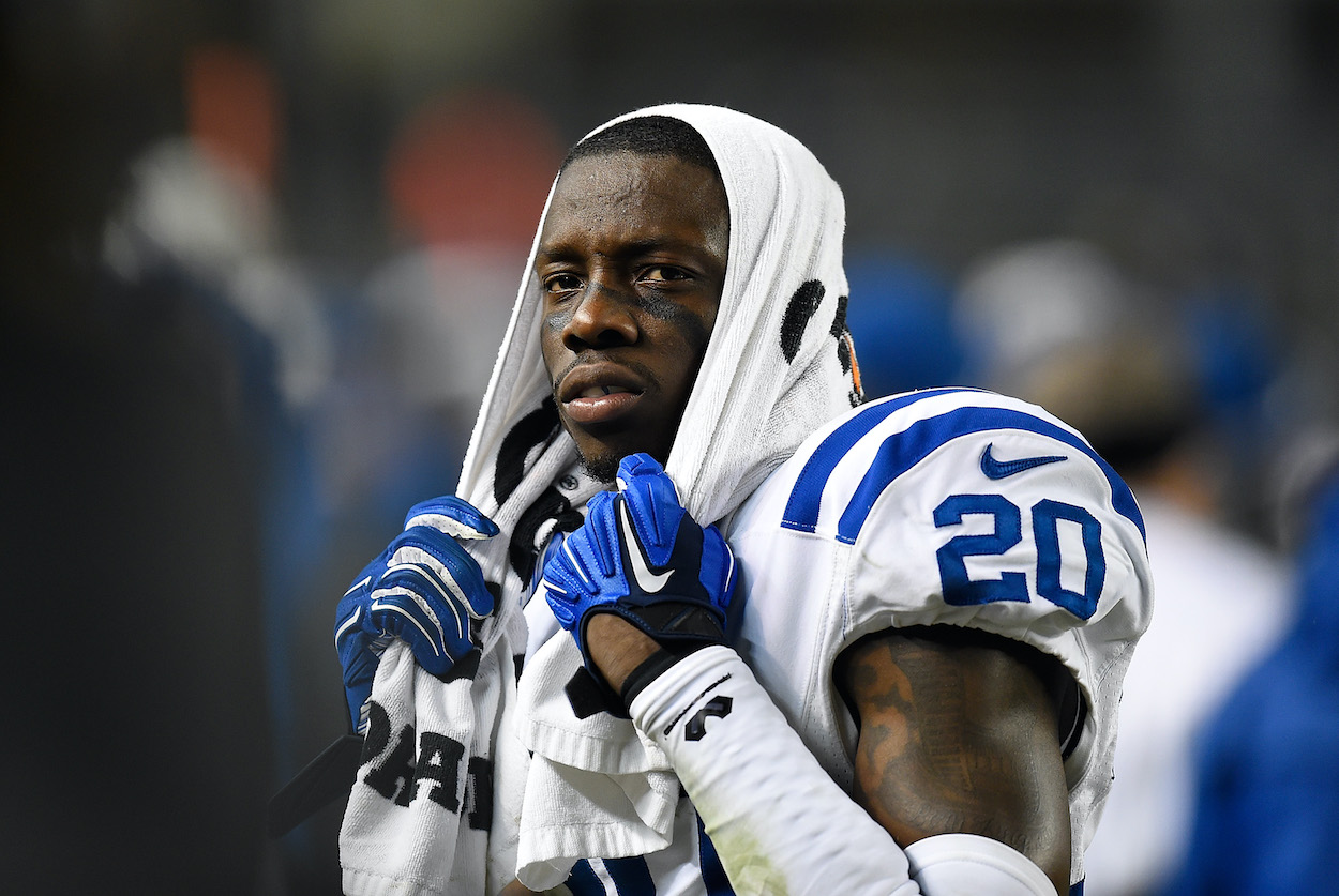 Former NFL DB Darius Butler, who now wants to be the Indianapolis Colts defensive corrdinator, looks on against the Pittsburgh Steelers at Heinz Field on December 6, 2015 in Pittsburgh, Pennsylvania.