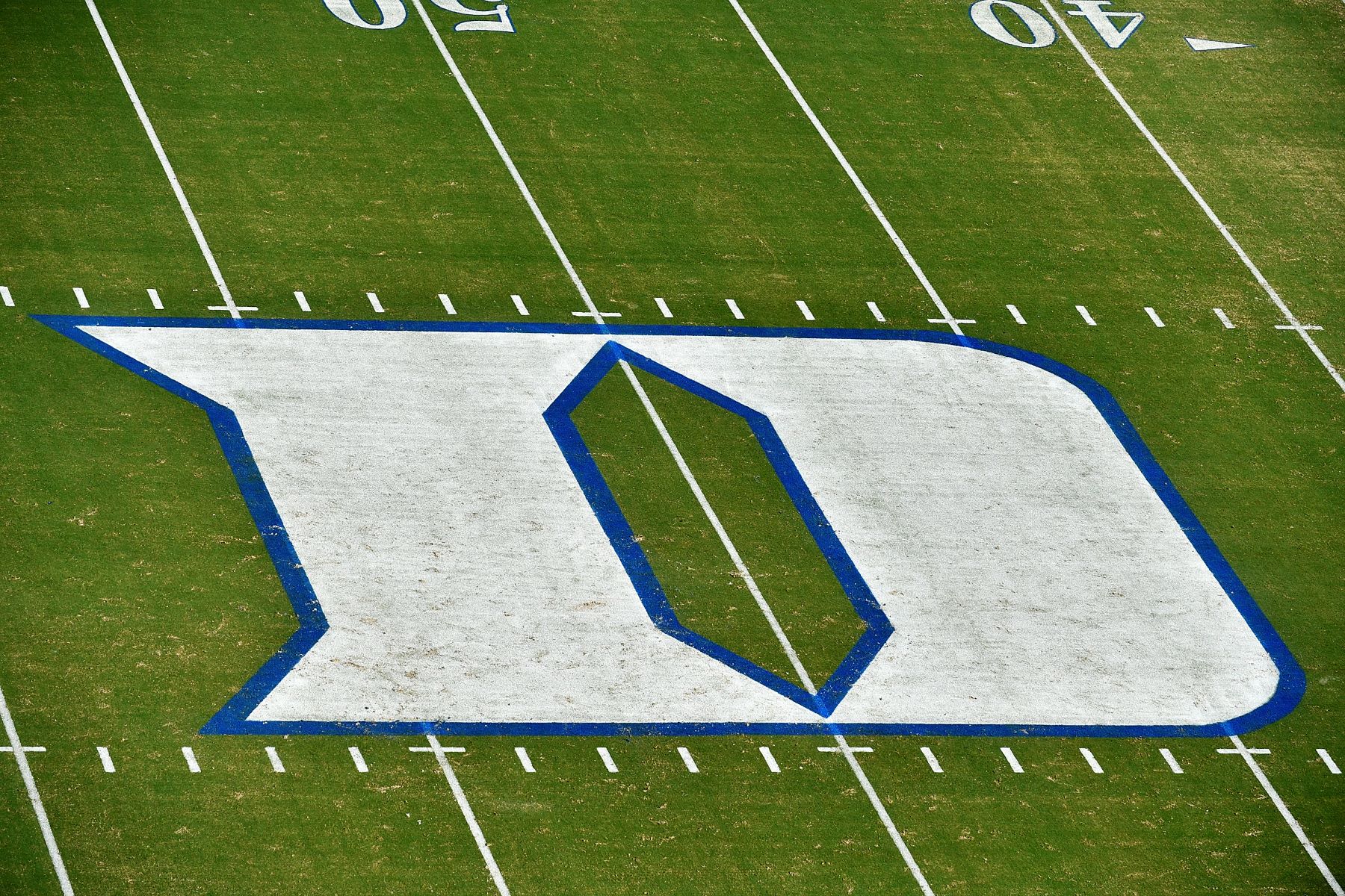 Duke Blue Devils logo on the Wallace Wade Stadium in Durham, North Carolina