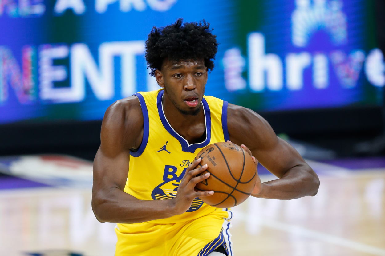 Golden State Warriors big man James Wiseman, who is someone the team should consider including in a trade.