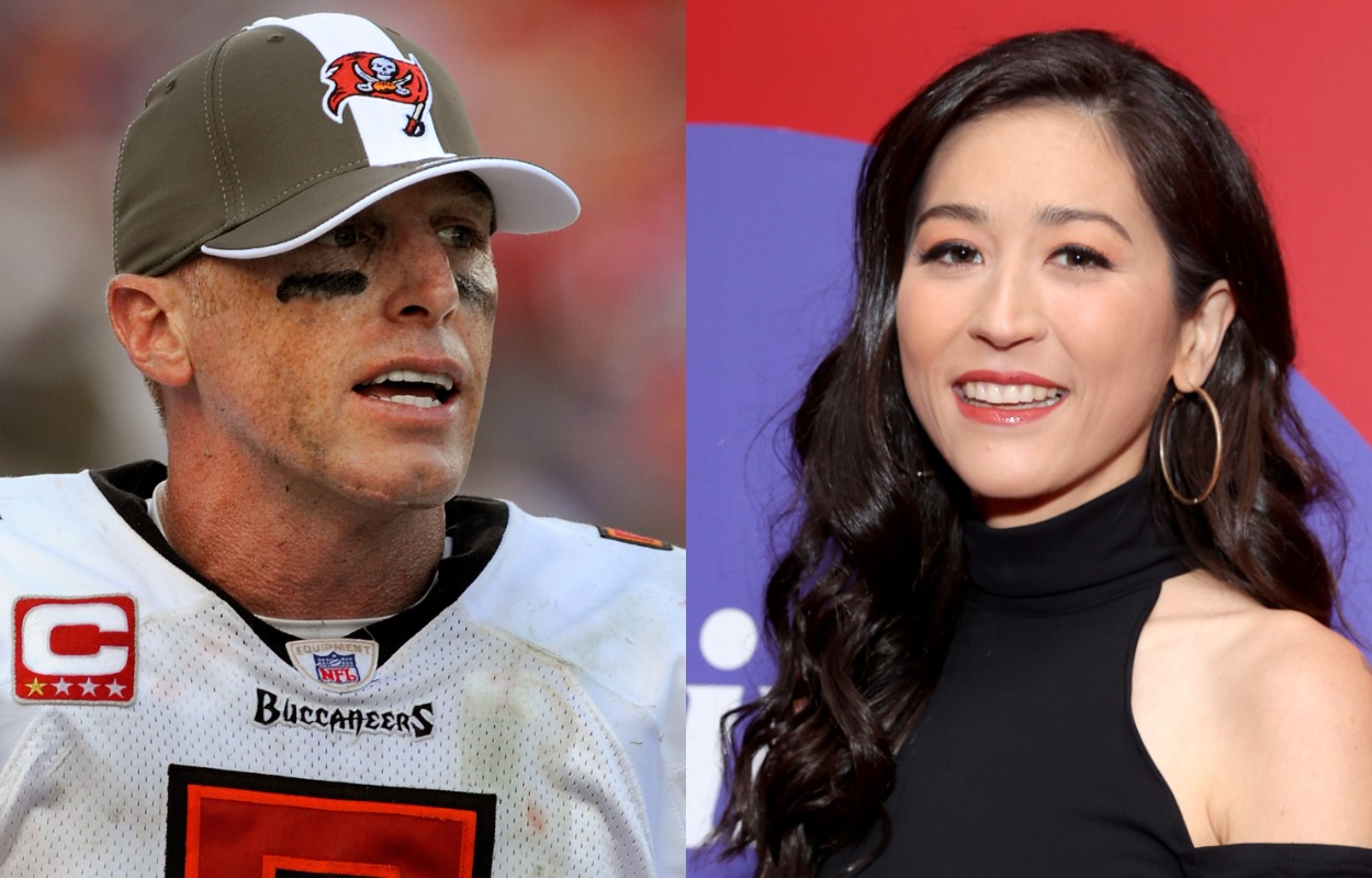 Former Pro Bowl quarterback Jeff Garcia (L) and ESPN NFL analyst Mina Kimes.