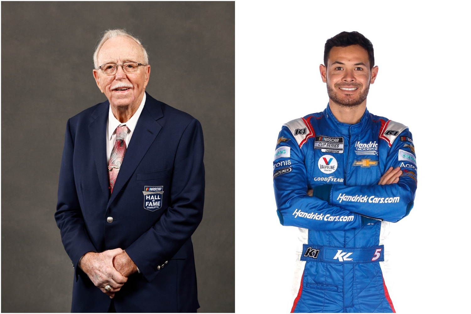 Red Farmer and Kyle Larson, NASCAR drivers.