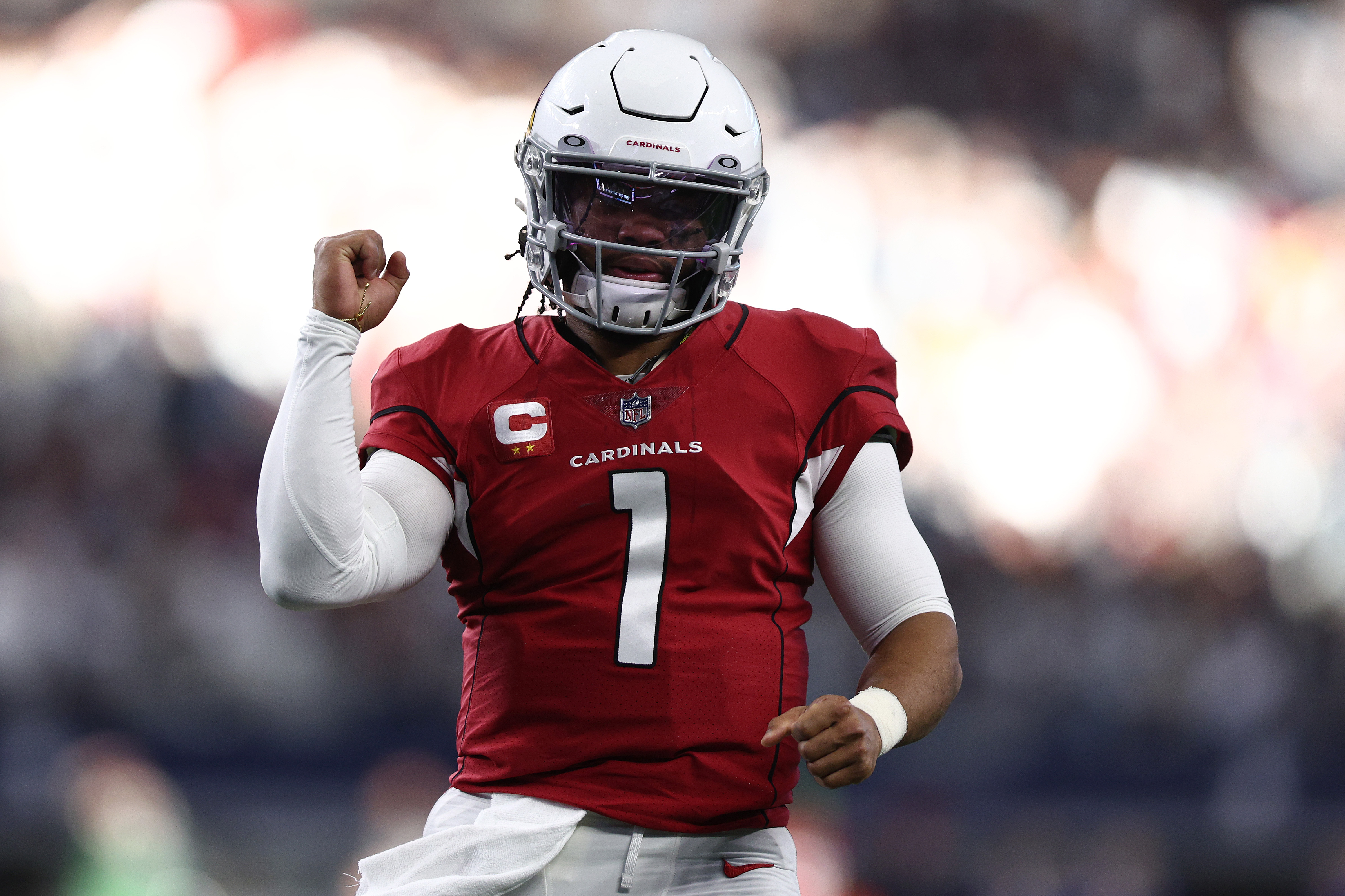 Cardinals QB Kyler Murray reacts during win over the Cowboys