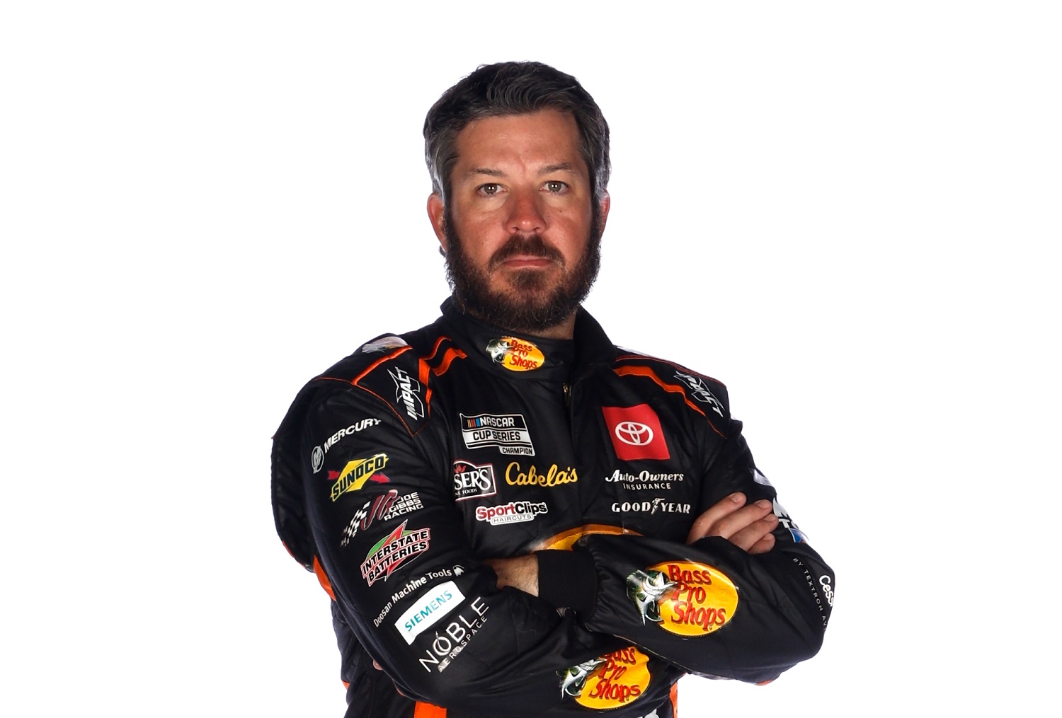 NASCAR driver Martin Truex Jr. poses for a photo during NASCAR Production Days at Clutch Studios on Jan. 18, 2022 in Concord, North Carolina. | Chris Graythen/Getty Images