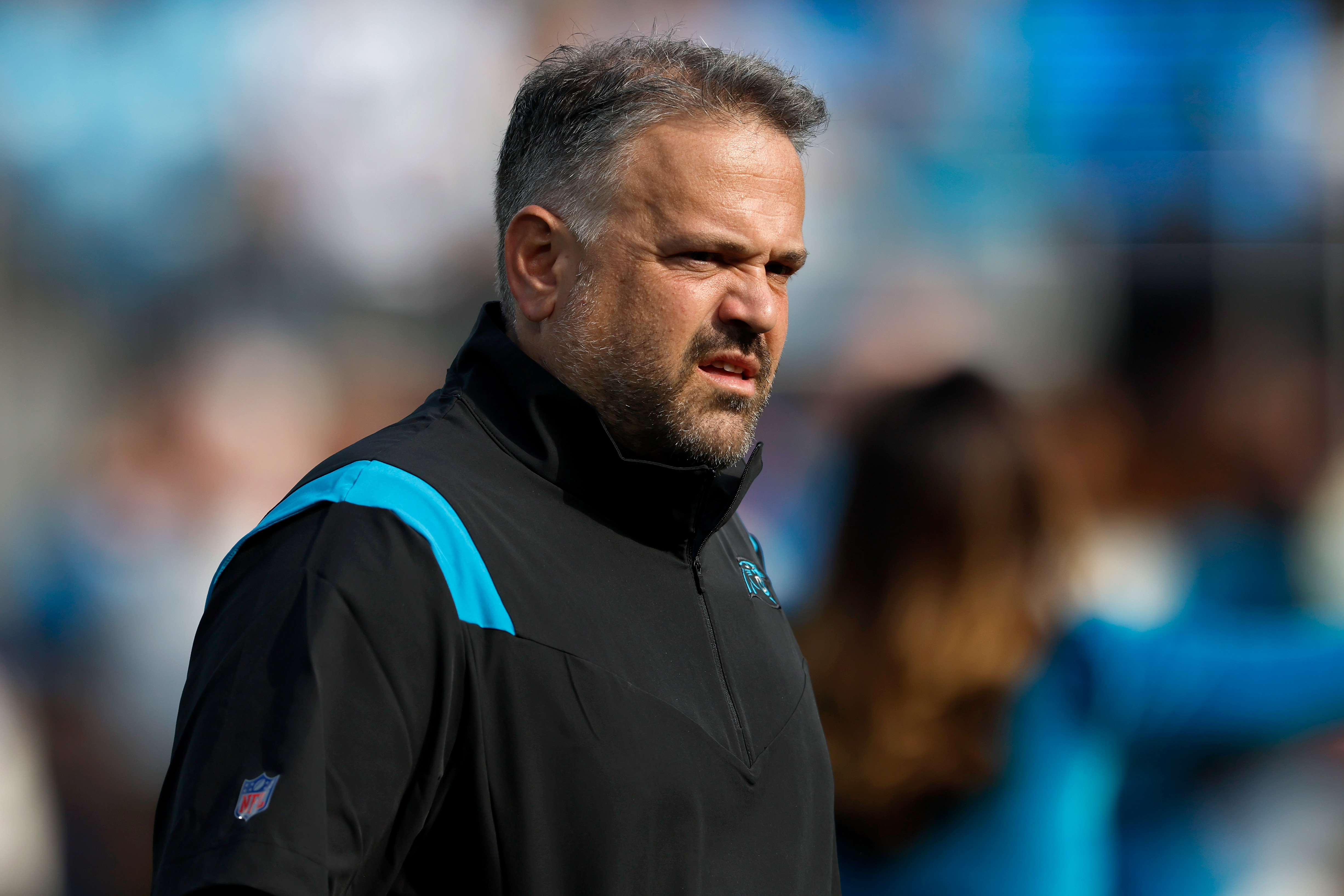Panthers head coach Matt Rhule looks on during a game