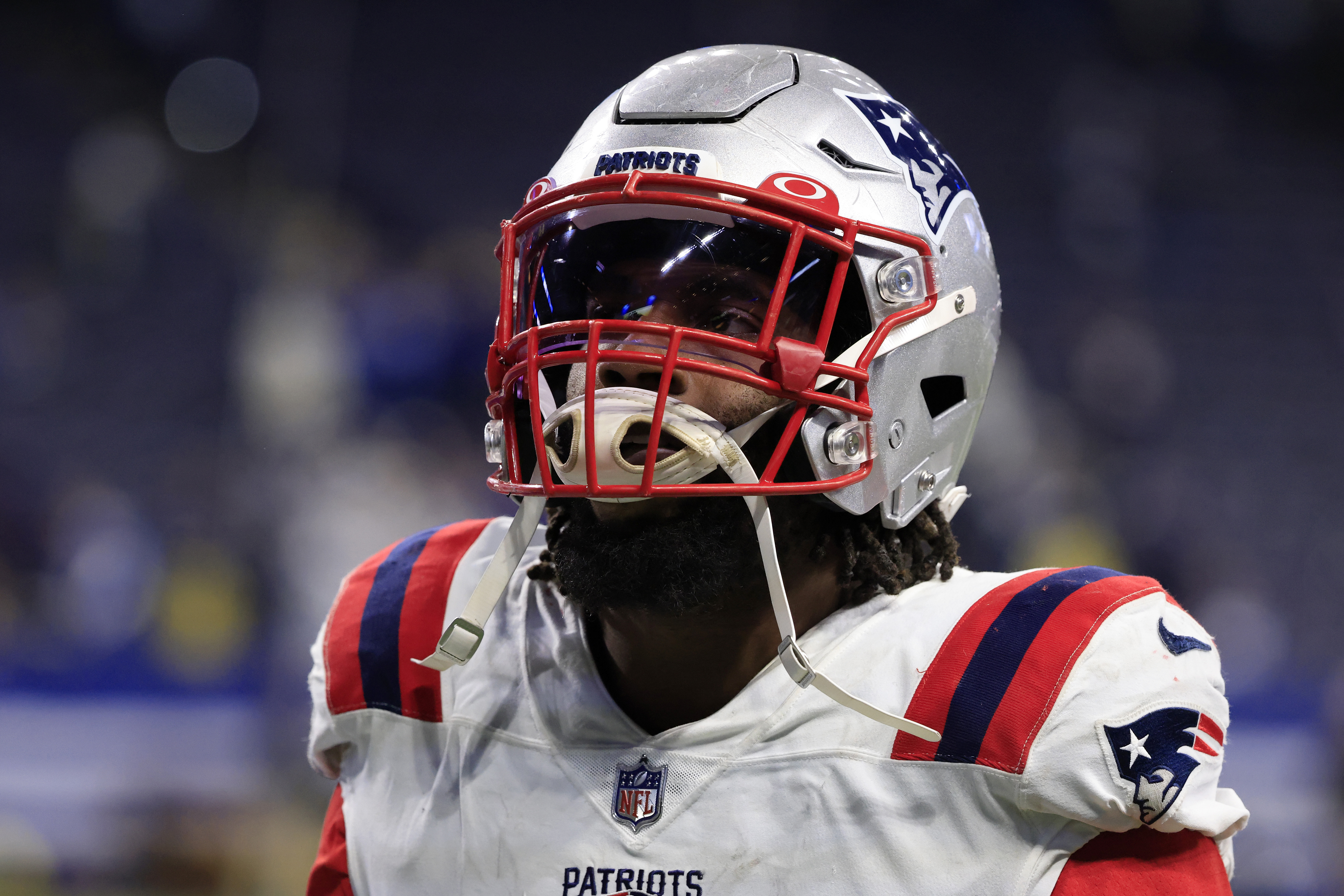 Patriots outside linebacker Matthew Judon looks on after a game