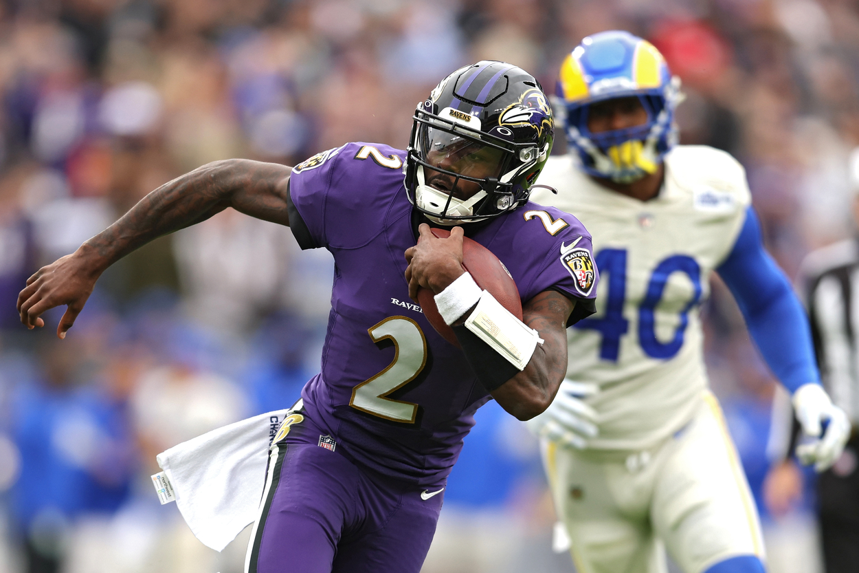 Baltimore Ravens quarterback Tyler Huntley in 2022.