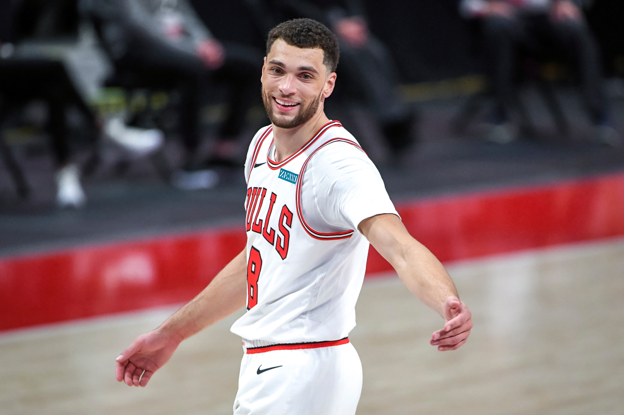 Chicago Bulls star Zach LaVine during a game in May 2021.