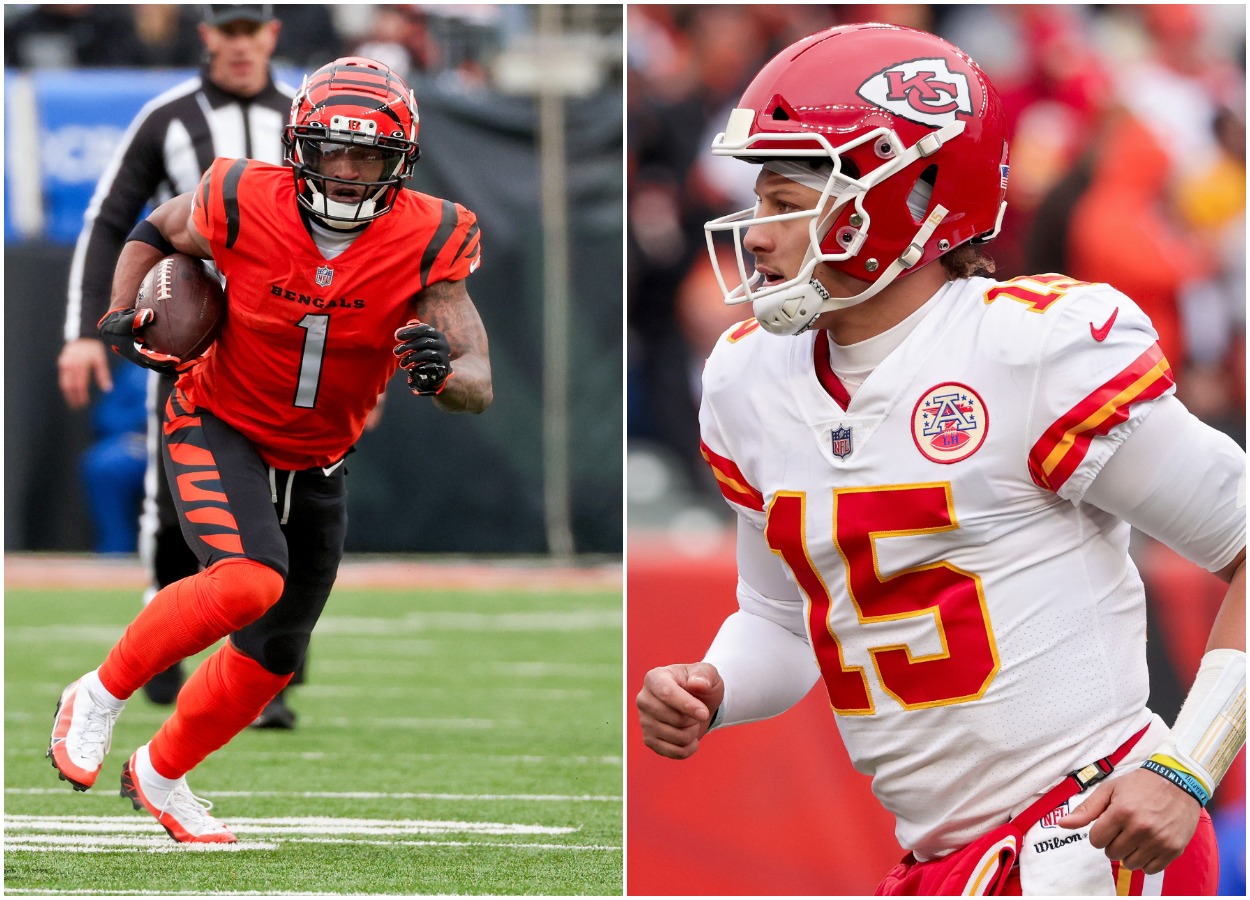 Bengals WR Ja'Marr Chase and Chiefs QB Patrick Mahomes.