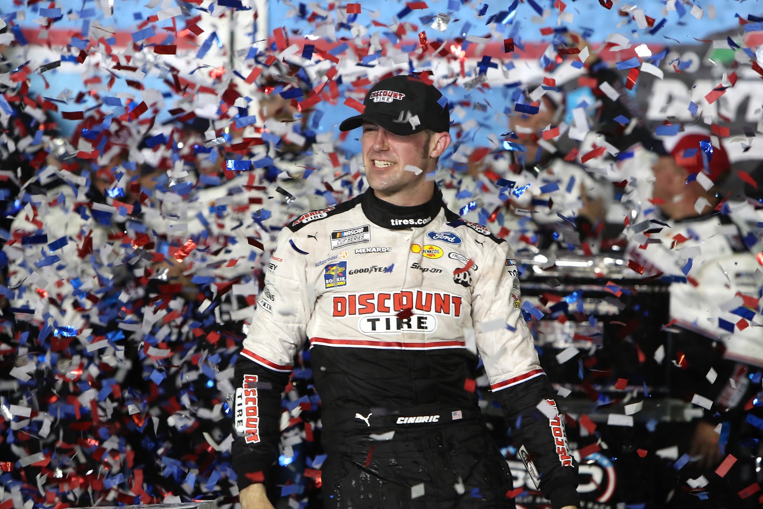 Austin Cindric during the celebration at the NASCAR Cup Series Daytona 500 on Feb. 20, 2022.