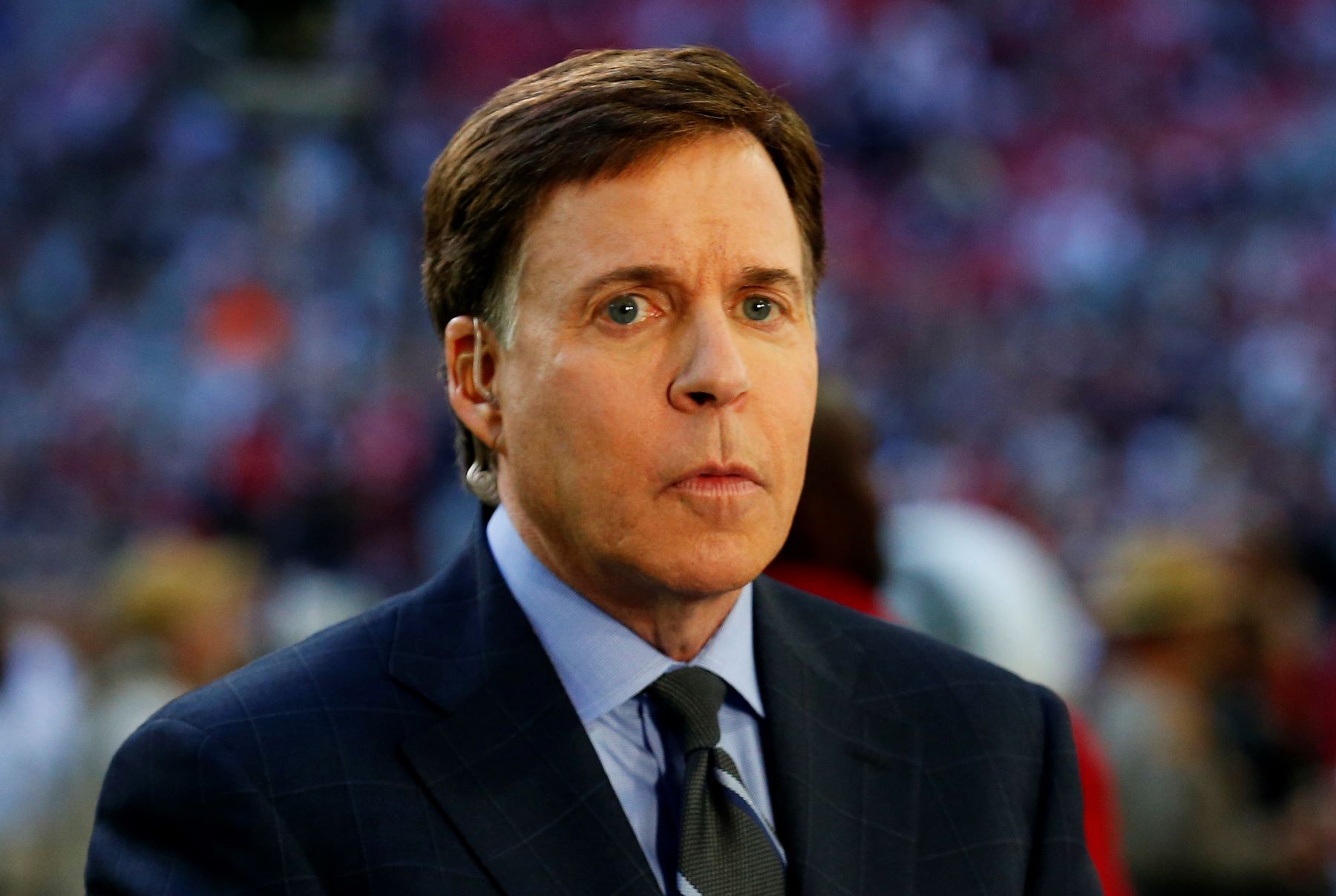 Famous sports media commentator Bob Costas at Super Bowl XLIX