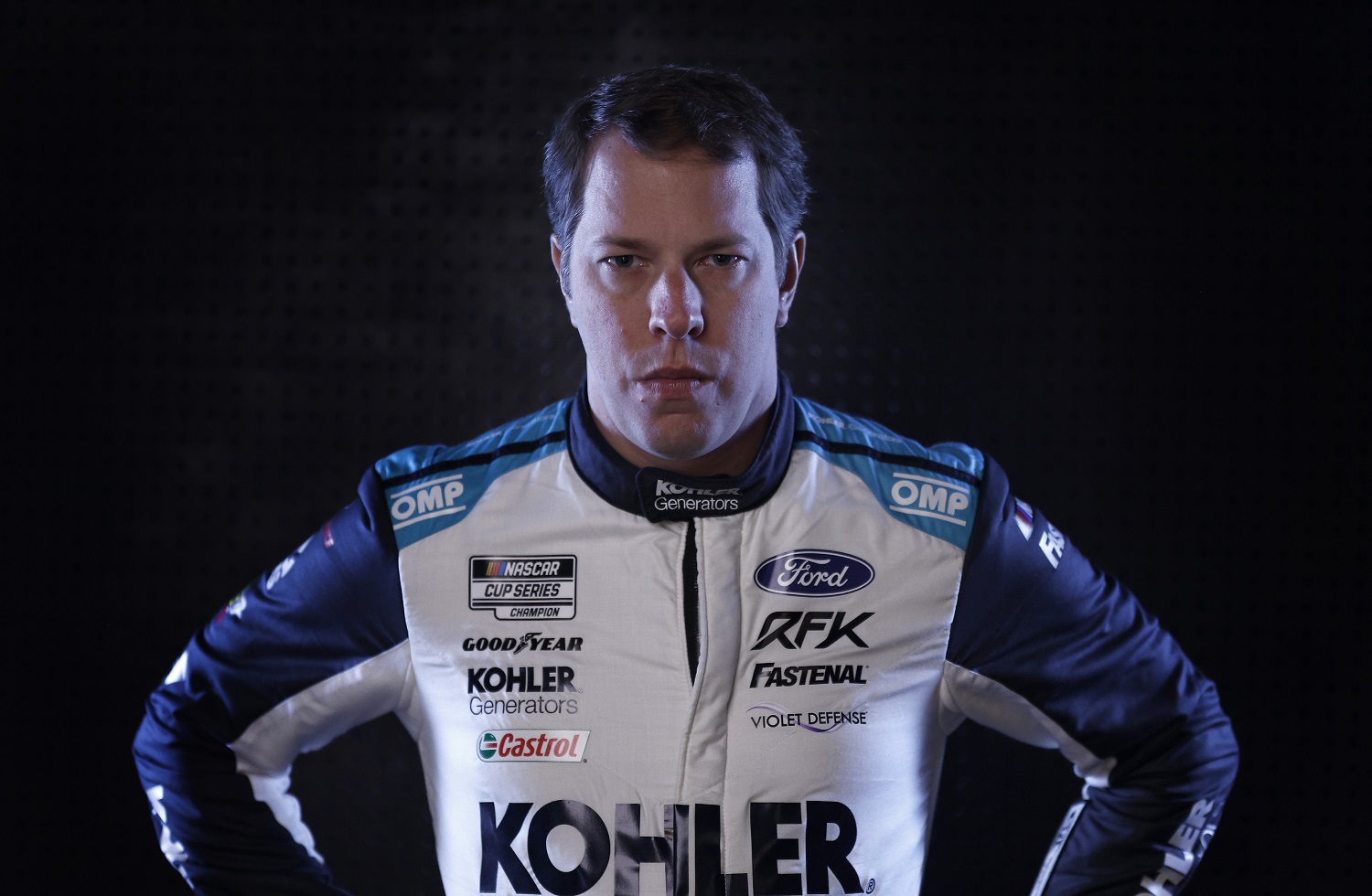NASCAR driver Brad Keselowski poses for a photo during the NASCAR Production Days at Clutch Studios on Jan. 18, 2022, in Concord, North Carolina. | Jared C. Tilton/Getty Images