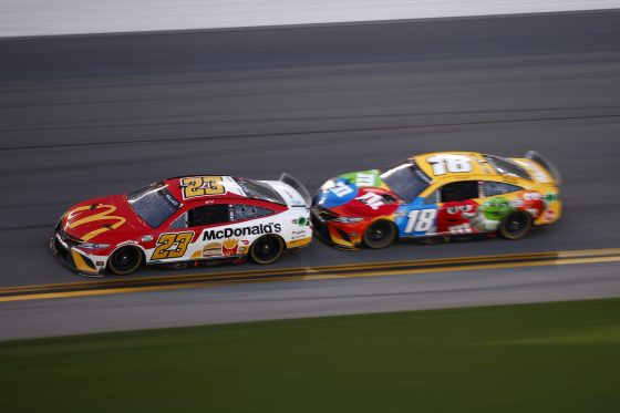 Bubba Wallace and Kyle Busch race at Daytona