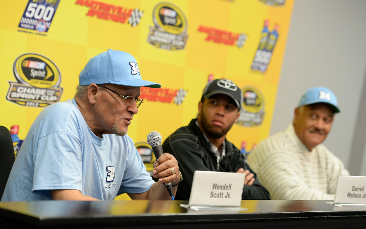 Bubba Wallace and Wendell Scott Jr. at press conference