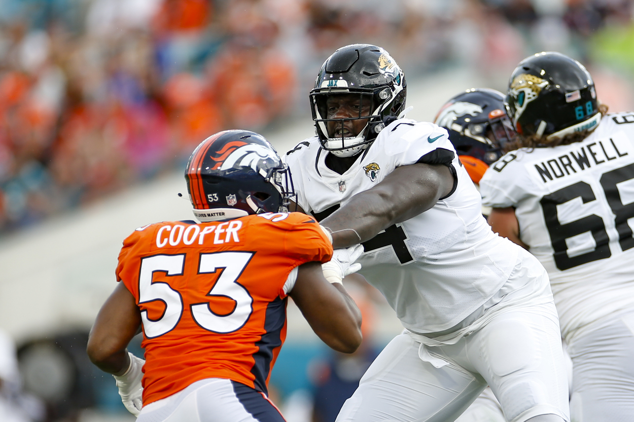 Jacksonville Jaguars left tackle Cam Robinson in 2021.