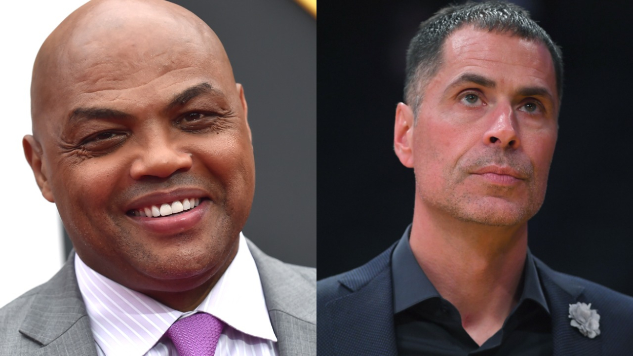 NBA legend Charles Barkley and Los Angeles Lakers general manager Rob Pelinka.
