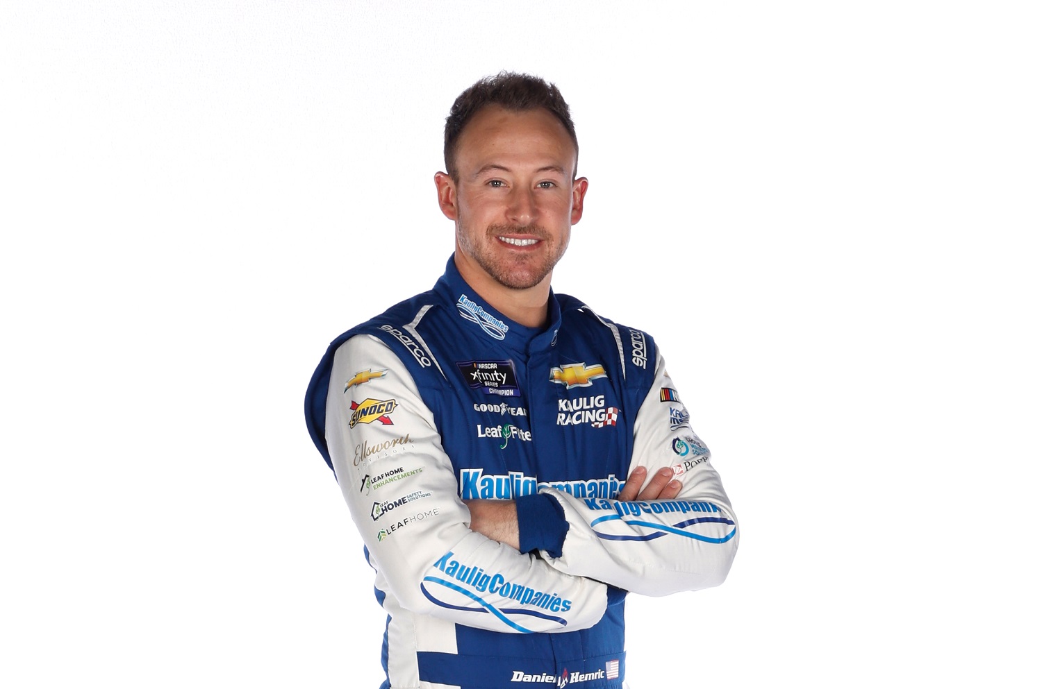 NASCAR driver Daniel Hemric poses for a photo during NASCAR Production Days at Clutch Studios on Jan. 18, 2022, in Concord, North Carolina.