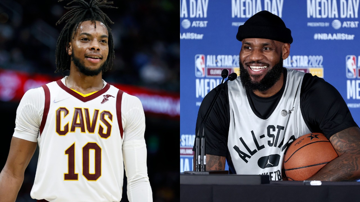 Cleveland Cavaliers star Darius Garland and Cavs legend LeBron James.