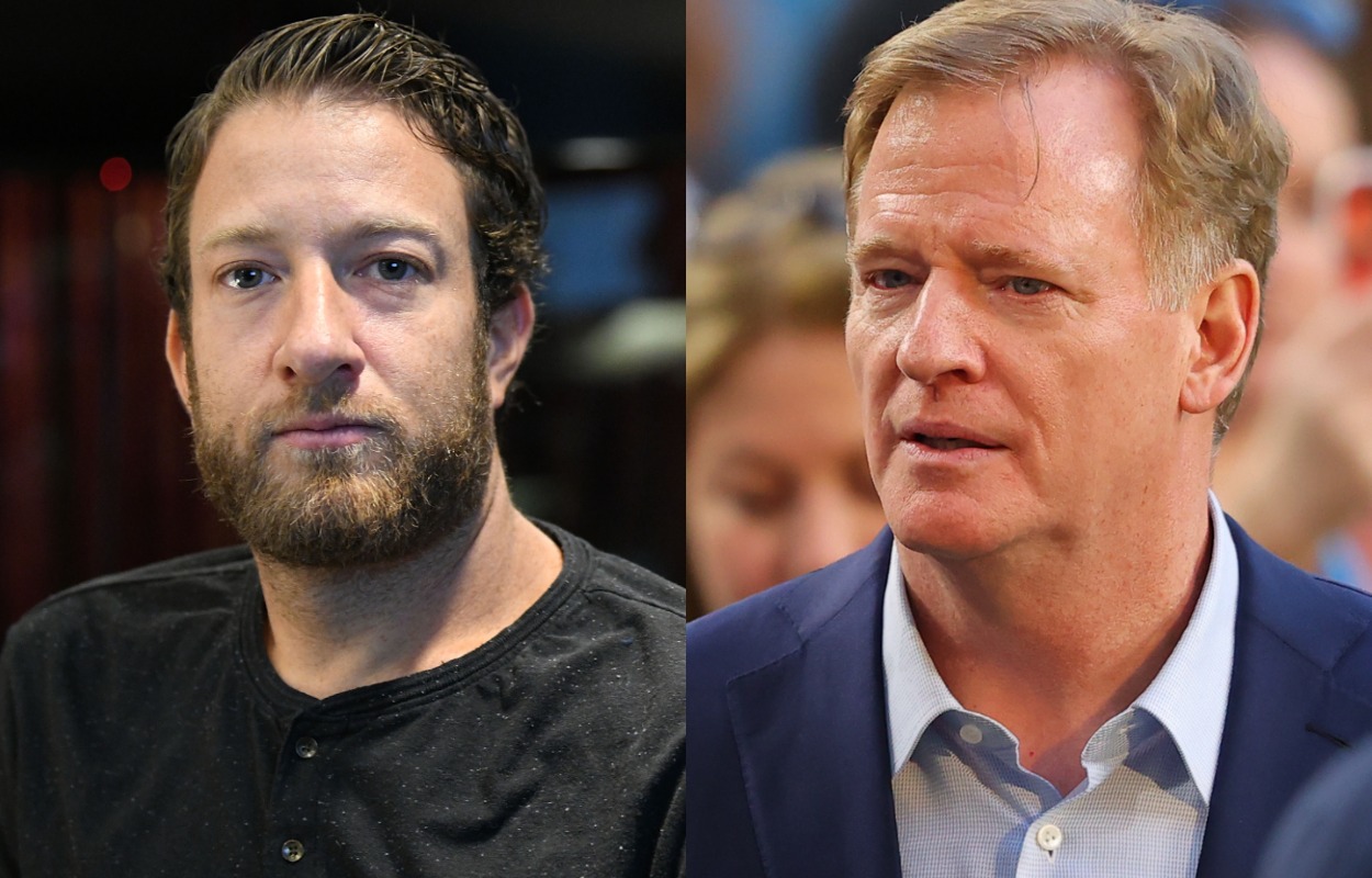 Barstool Sports founder Dave Portnoy (L) and NFL Commissioner Roger Goodell.