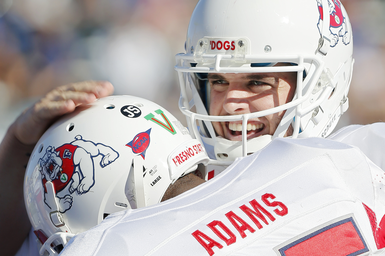 Fresno State teammates Davante Adams and Derek Carr in 2013.