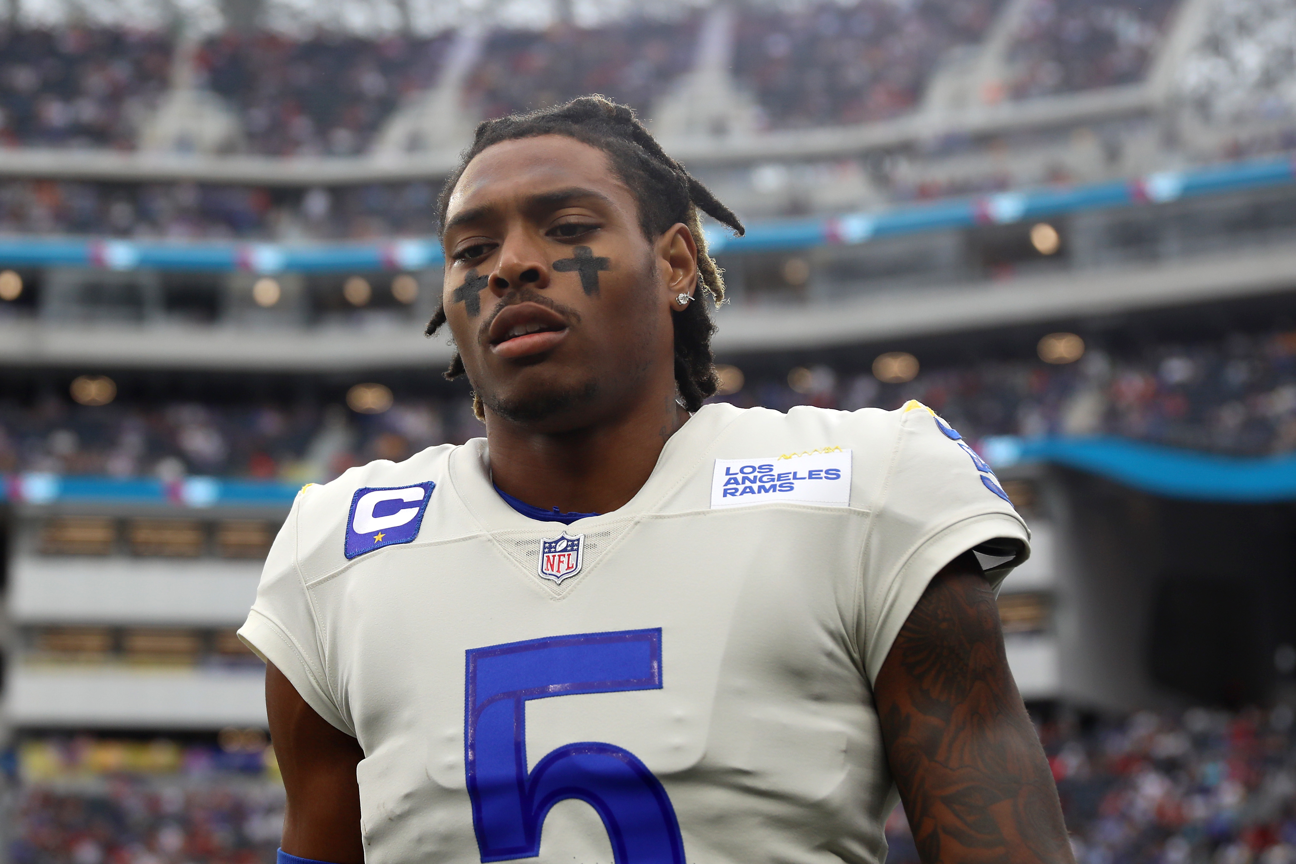Rams stae Jalen Ramsey got fined $15,000 for his actions in the NFC title game.