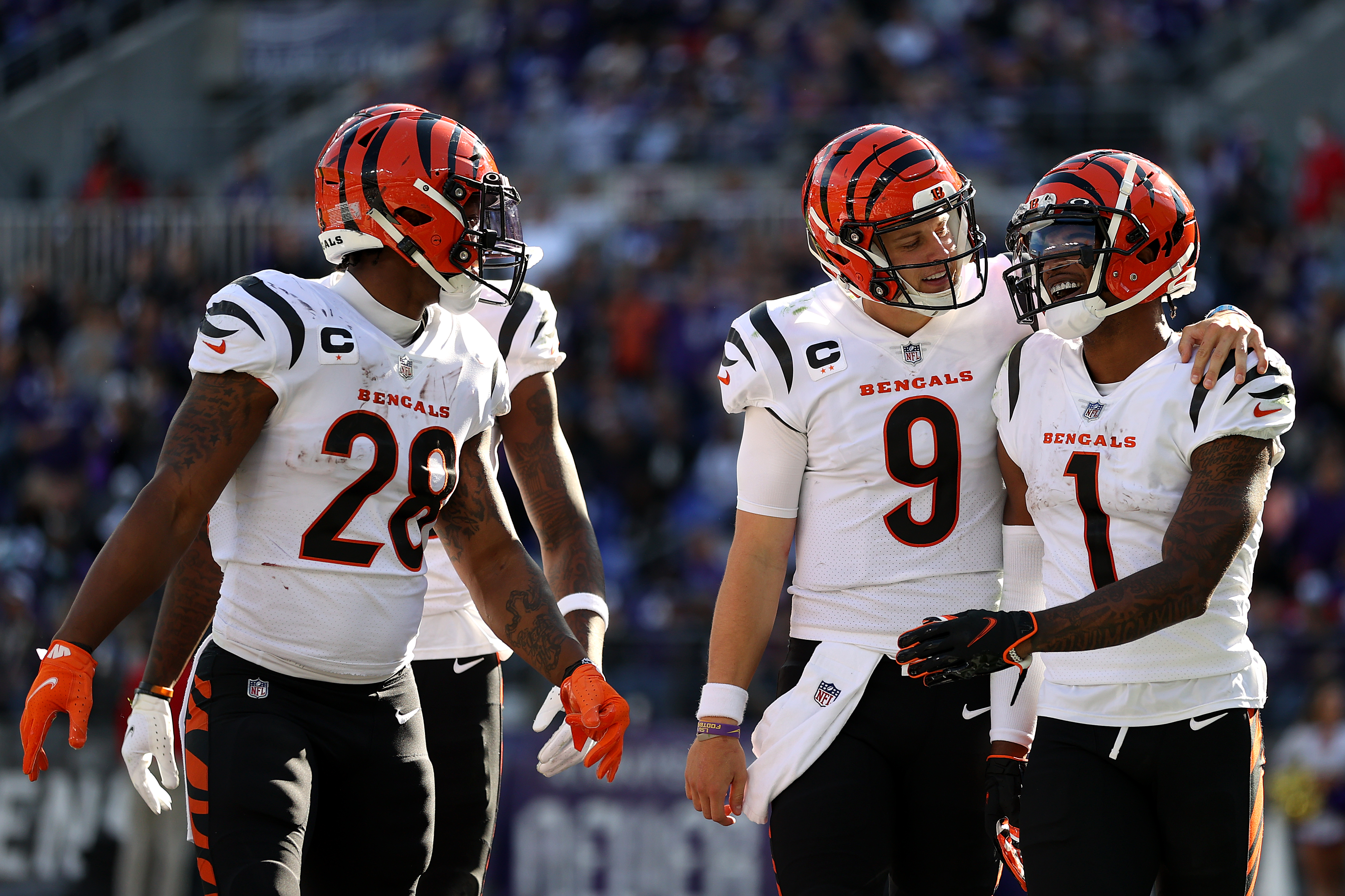 Bengals WR Ja'Marr Chase with QB Joe Burrow.