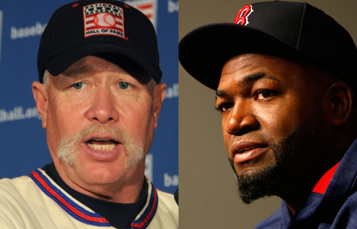 Former New York Yankees star Goose Gossage (L) and David Ortiz, who will enter the National Baseball Hall of Fame in 2022.