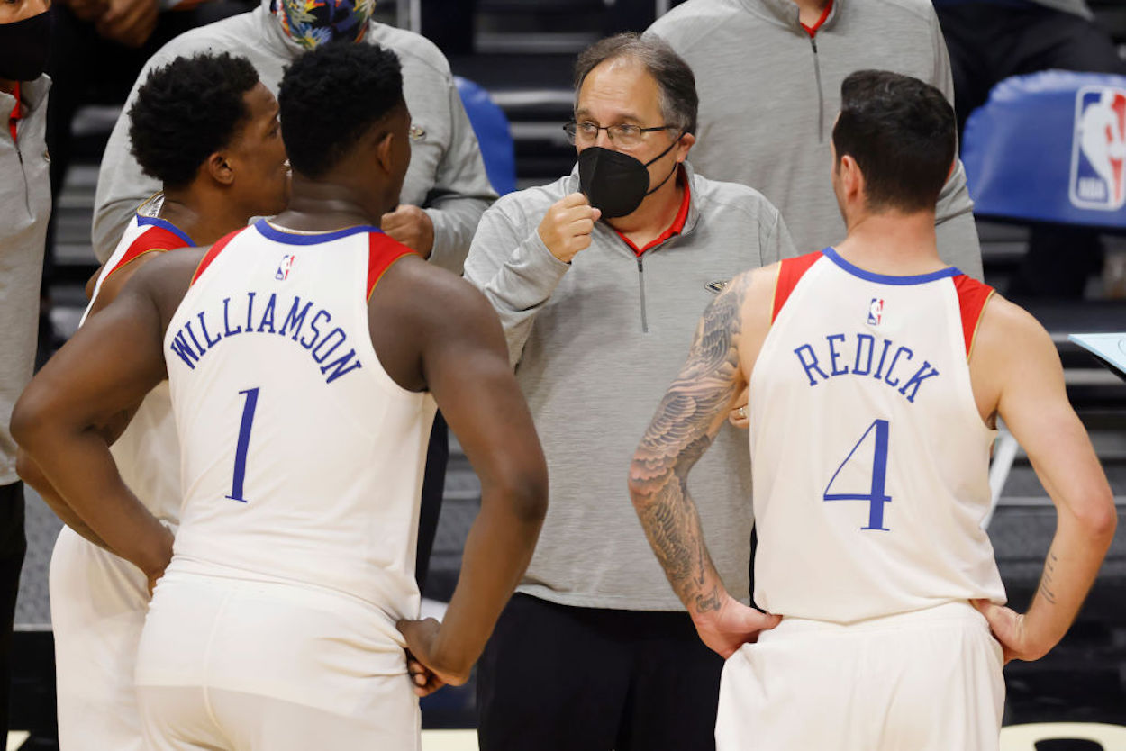 Zion Williamson and JJ Redick stand together during their time with the New Orleans Pelicans.
