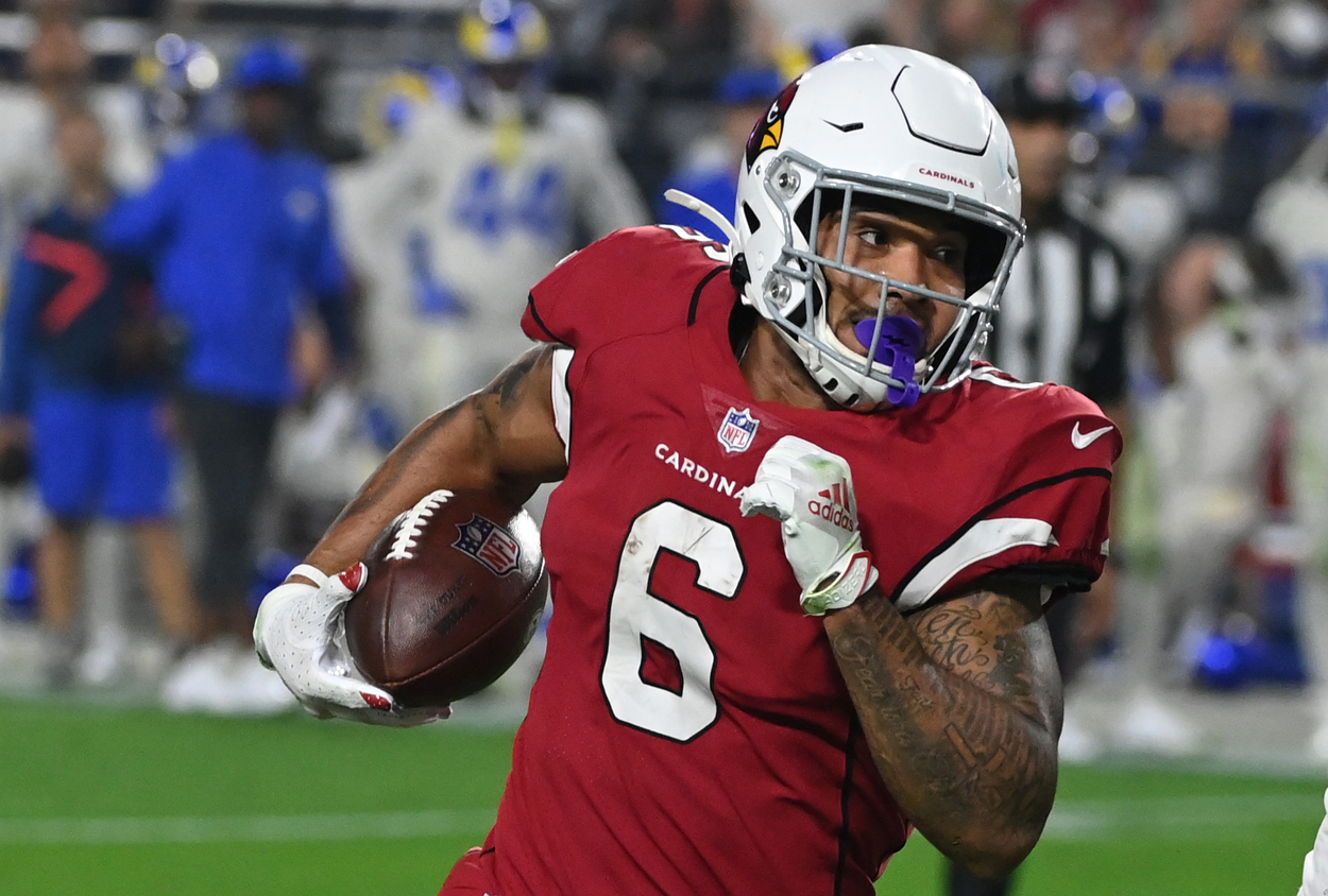 Arizona Cardinals running back James Conner in 2021.