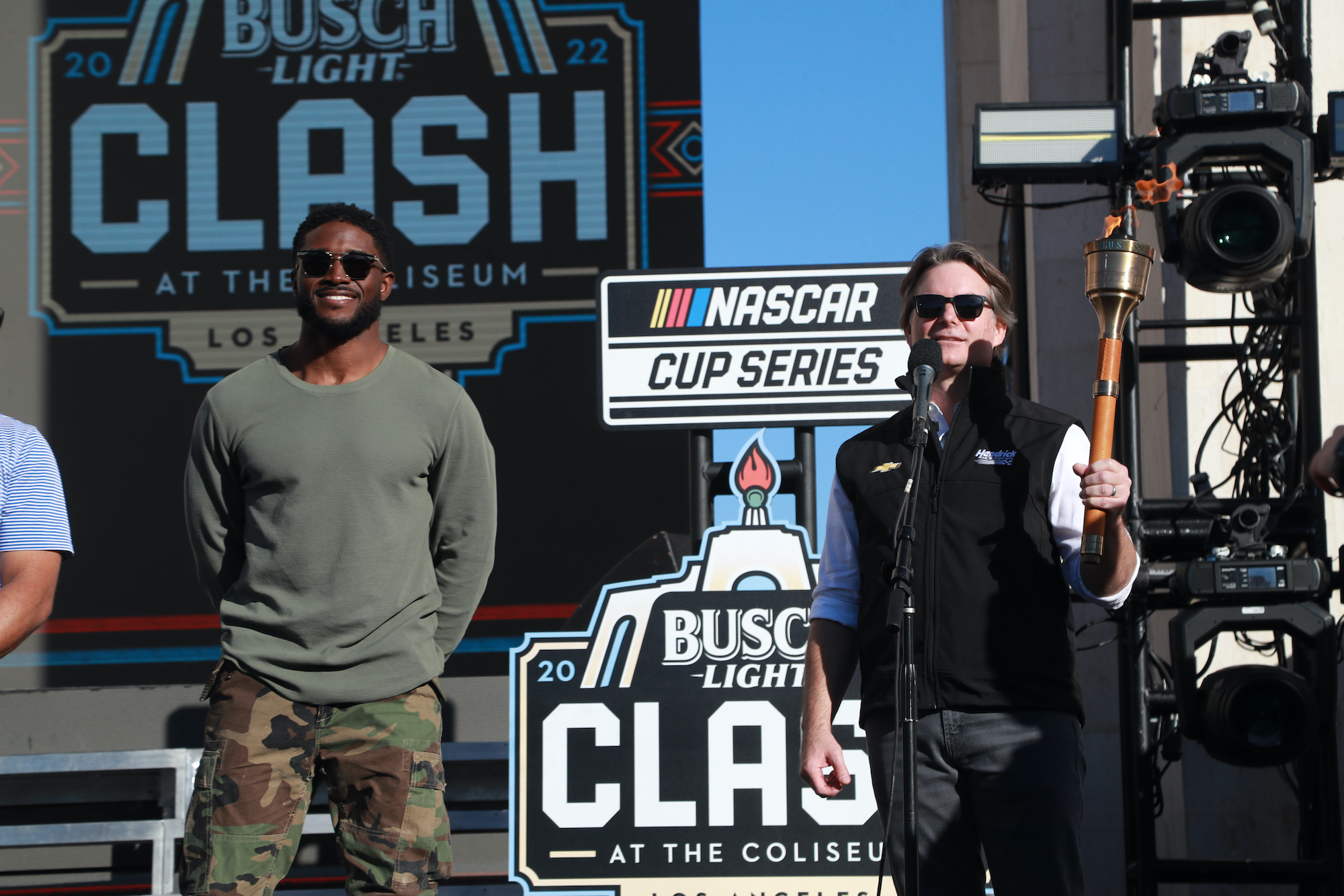 Jeff Gordon carries Olympic torch