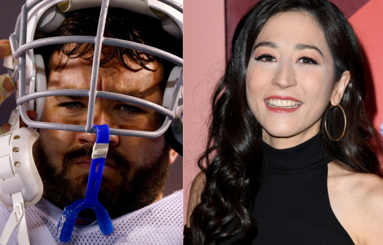 Former Indianapolis Colts center Jeff Saturday (L) and ESPN colleague Mina Kimes.